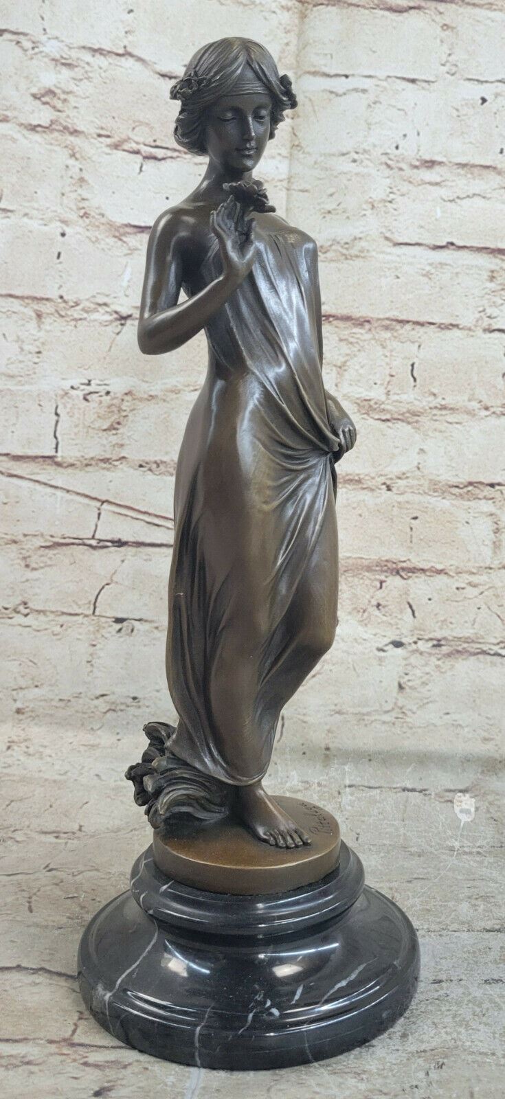 Victorian Lady Sculpture Elegant Art Nouveau Bronze Statue Hot Cast Decor Figure