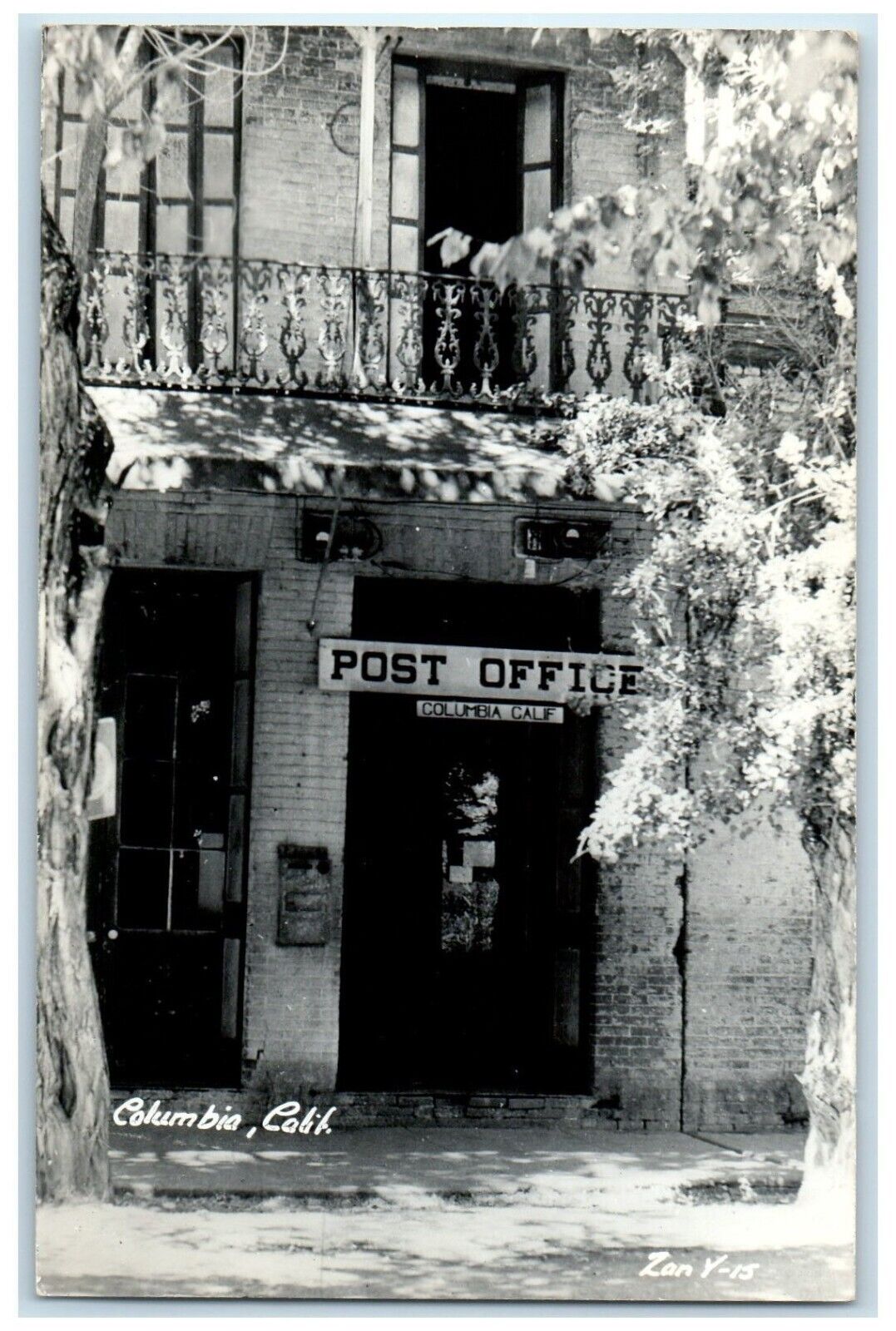 c1940's Post Office Columbia California CA RPPC Photo Posted Vintage Postcard