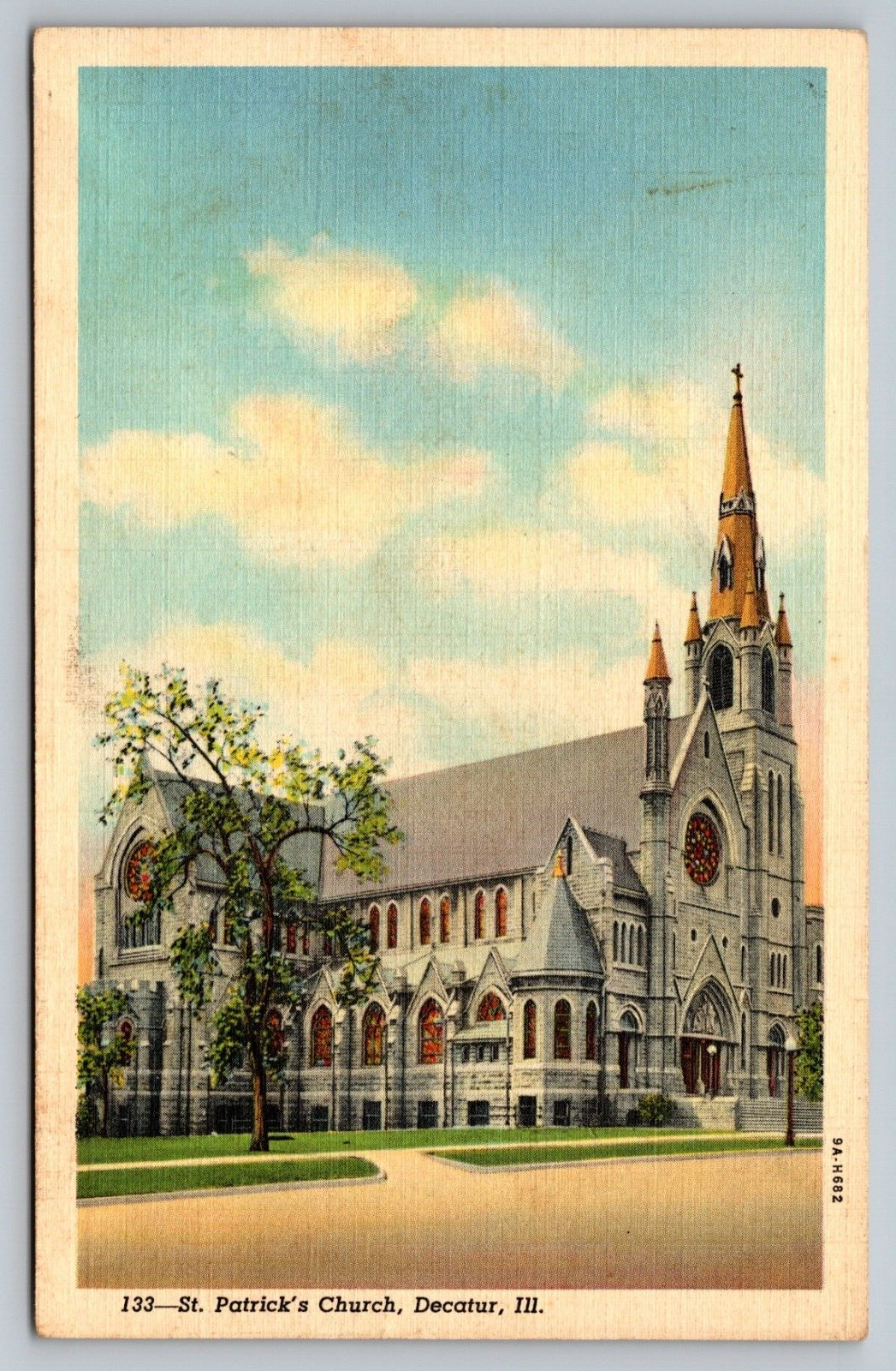 Decatur IL-Illinois, St. Patrick's Church, Vintage Postcard