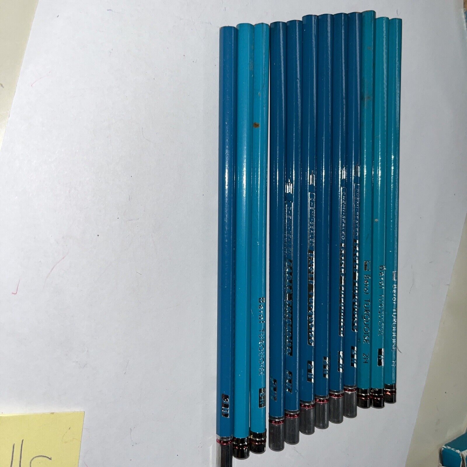 Beautiful New 12 Assorted BEROL TURQUOISE Great New Pencils Made In The USA