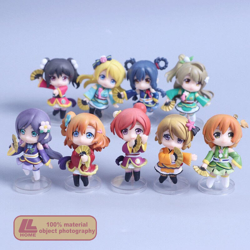 Anime Love Live Kotori Minami Kosaka Honoka 9pc Cute PVC Action Figures Toy Gift