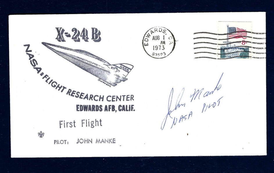 John Manke signed cover NASA X-24B NASA Research Pilot