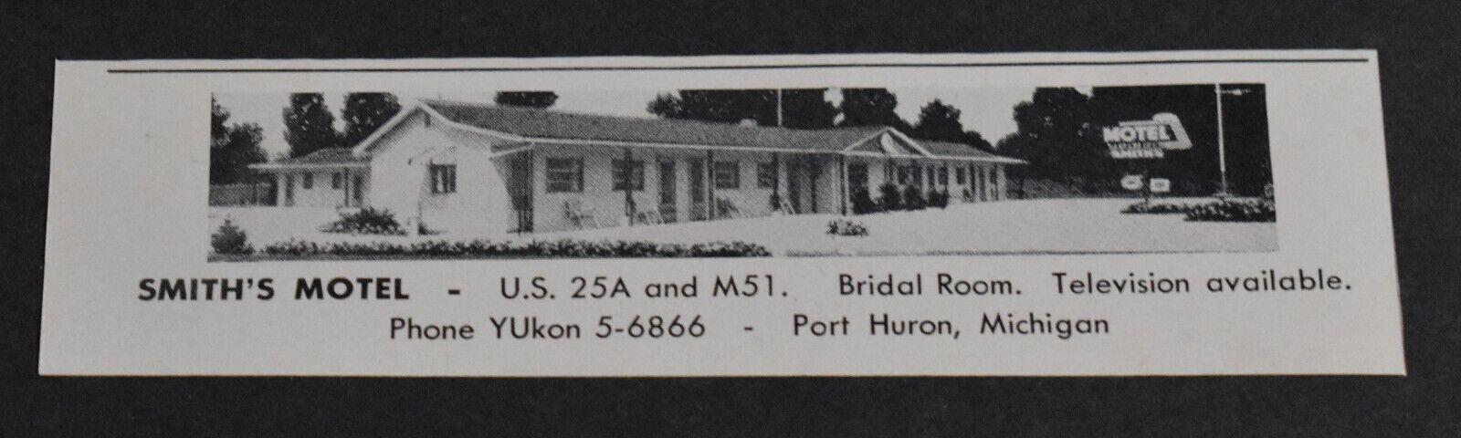 1954 Print Ad Michigan Port Huron Smith's Motel Bridal Room US-25A M-51 Art