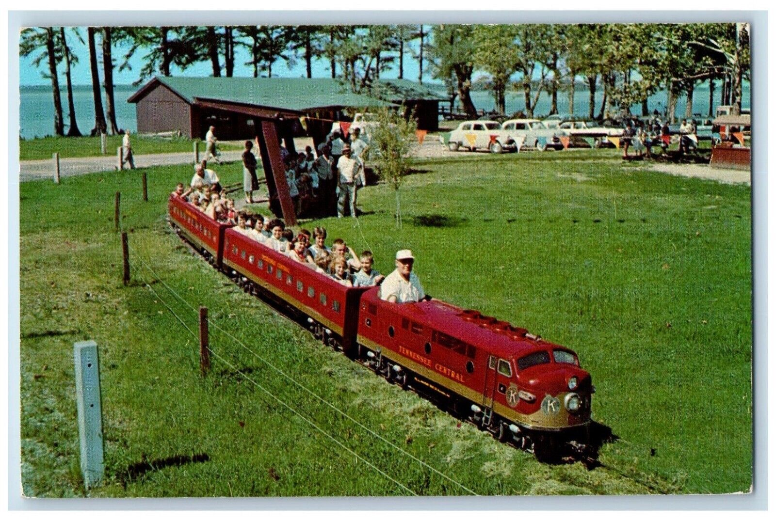Miniature Train Ride Kiwanis Club Recreation Center Reelfoot Lake Postcard