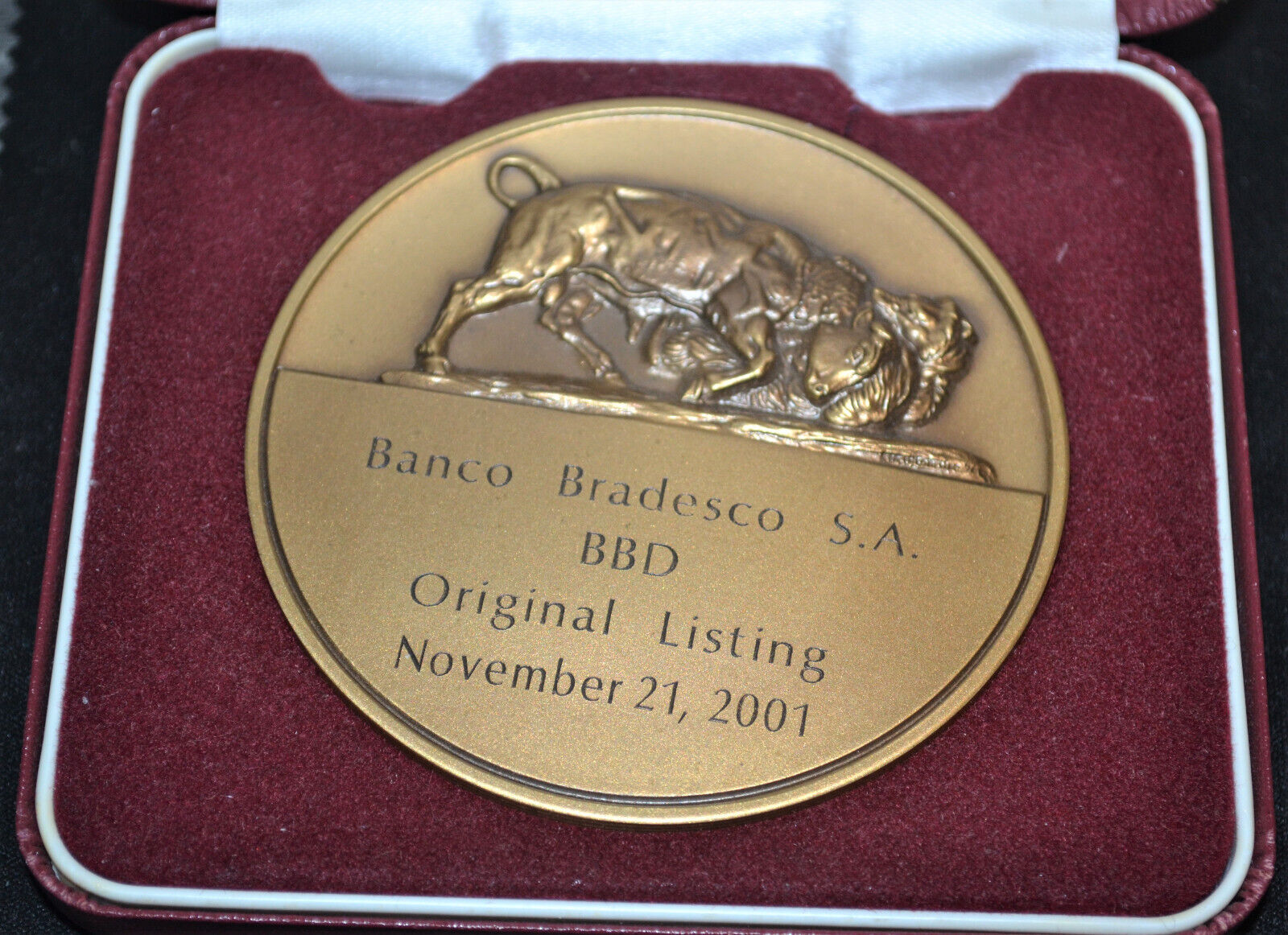 NYSE 2001 Banco Bradesco S.A. Original Listing Medallion w/box