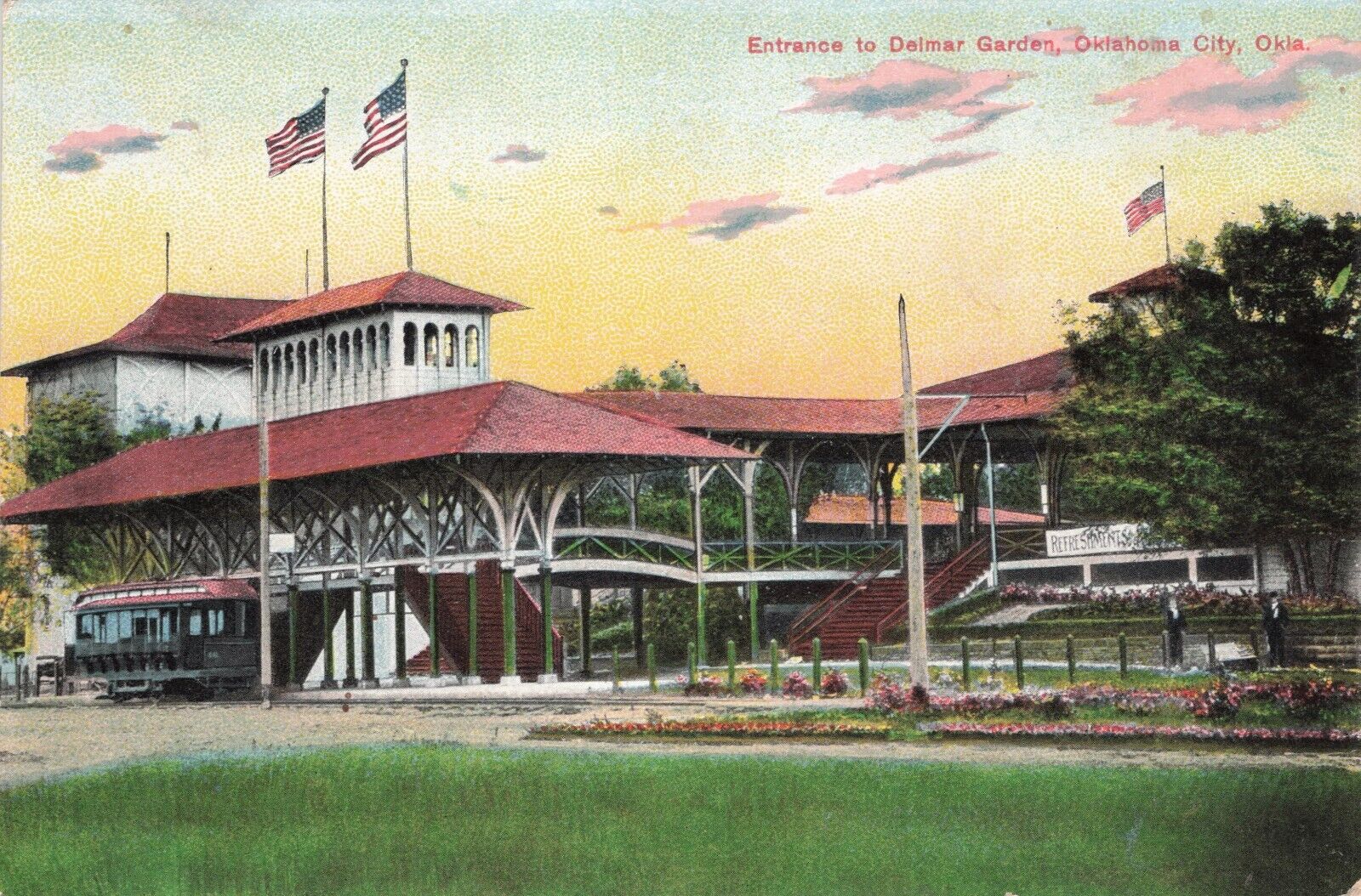 Vintage Postcard Oklahoma City, OK Delmar Garden circa 1910 515