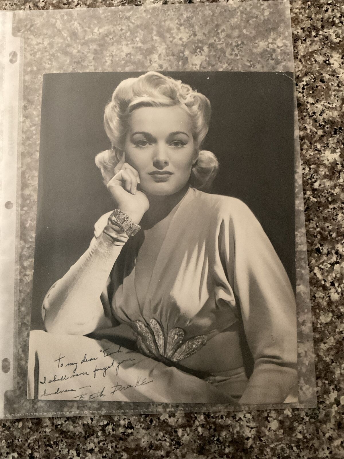 1940’s Actress Beth Drake W/ Signature And Inscription.