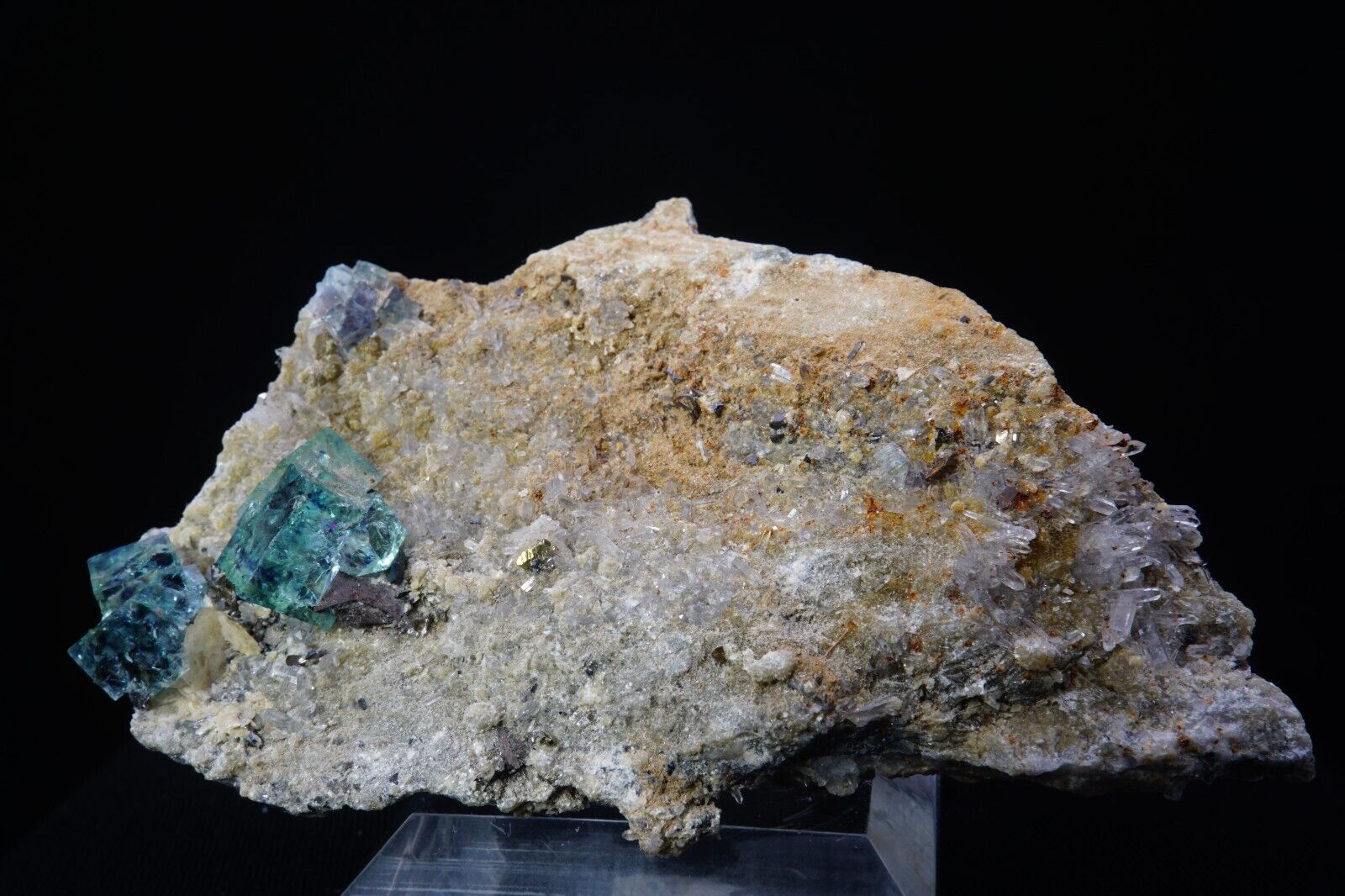 Fluorite on Quartz / 7.4cm Rare Mineral Specimen / From Yindu Mine, Inner Mongol