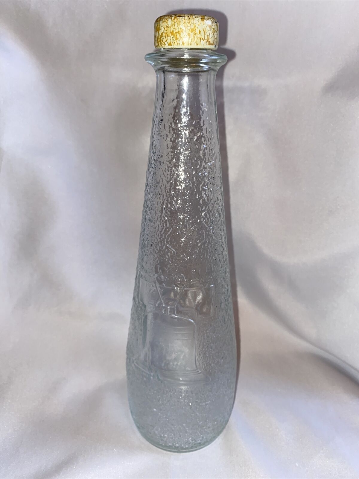 Vintage H.W.F.I. Liberty Bell Commemorative Tall Glass Bottle 11.25” 1971 Unique