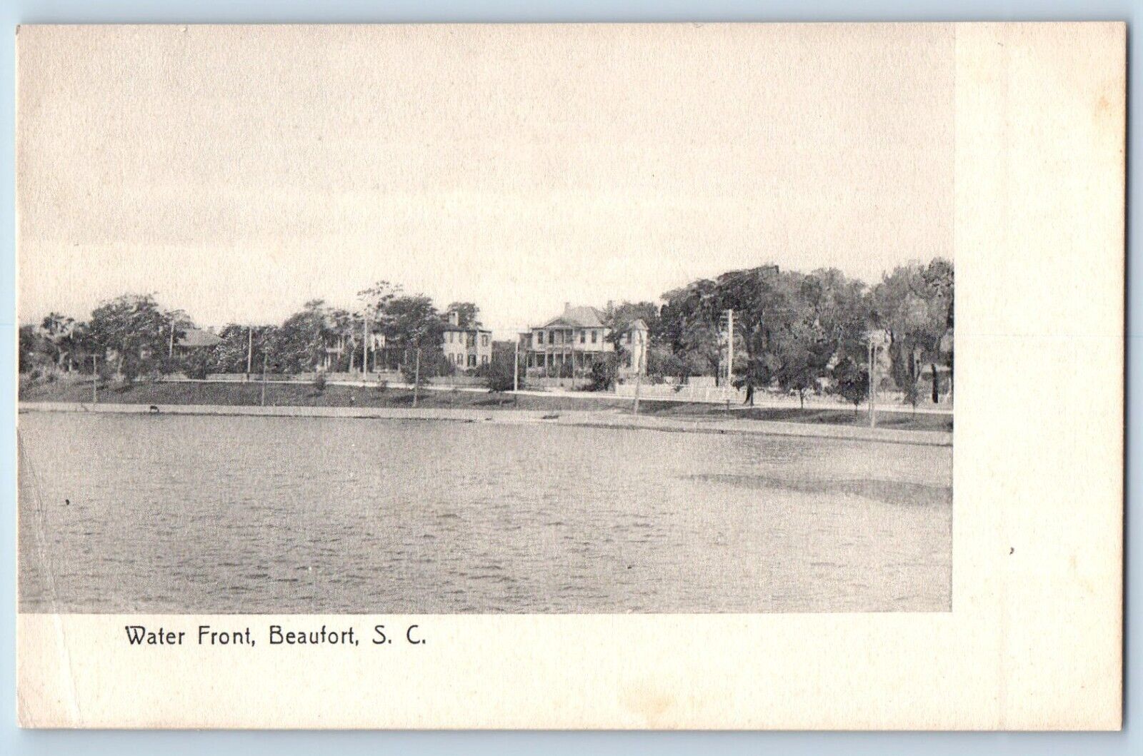 Beaufort South Carolina Postcard Water Front Exterior View c1910 Vintage Antique