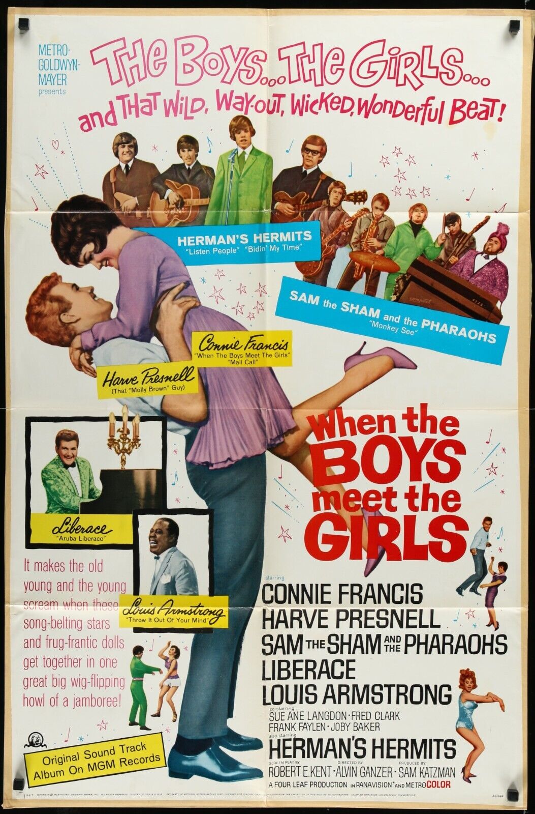 WHEN THE BOYS MEET THE GIRLS  Original 1965 ONE SHEET MOVIE POSTER 27 x 41 n1