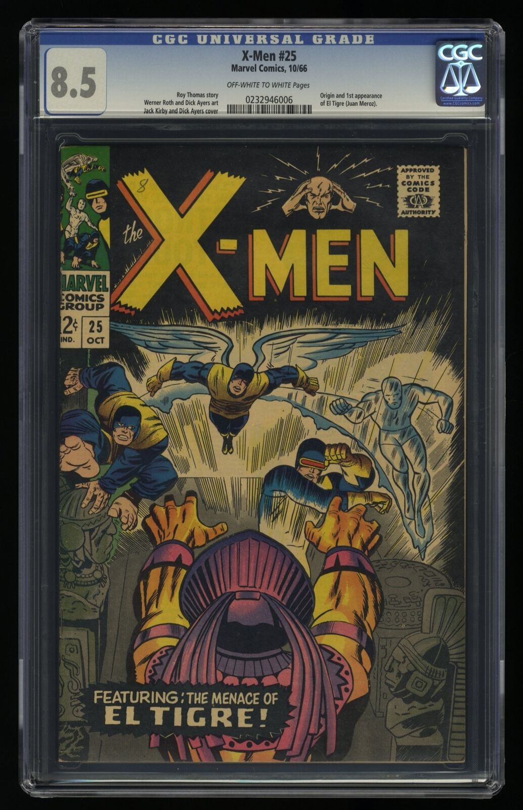 X-Men #25 CGC VF+ 8.5 1st Appearance El Tigre Jack Kirby Art Marvel 1966