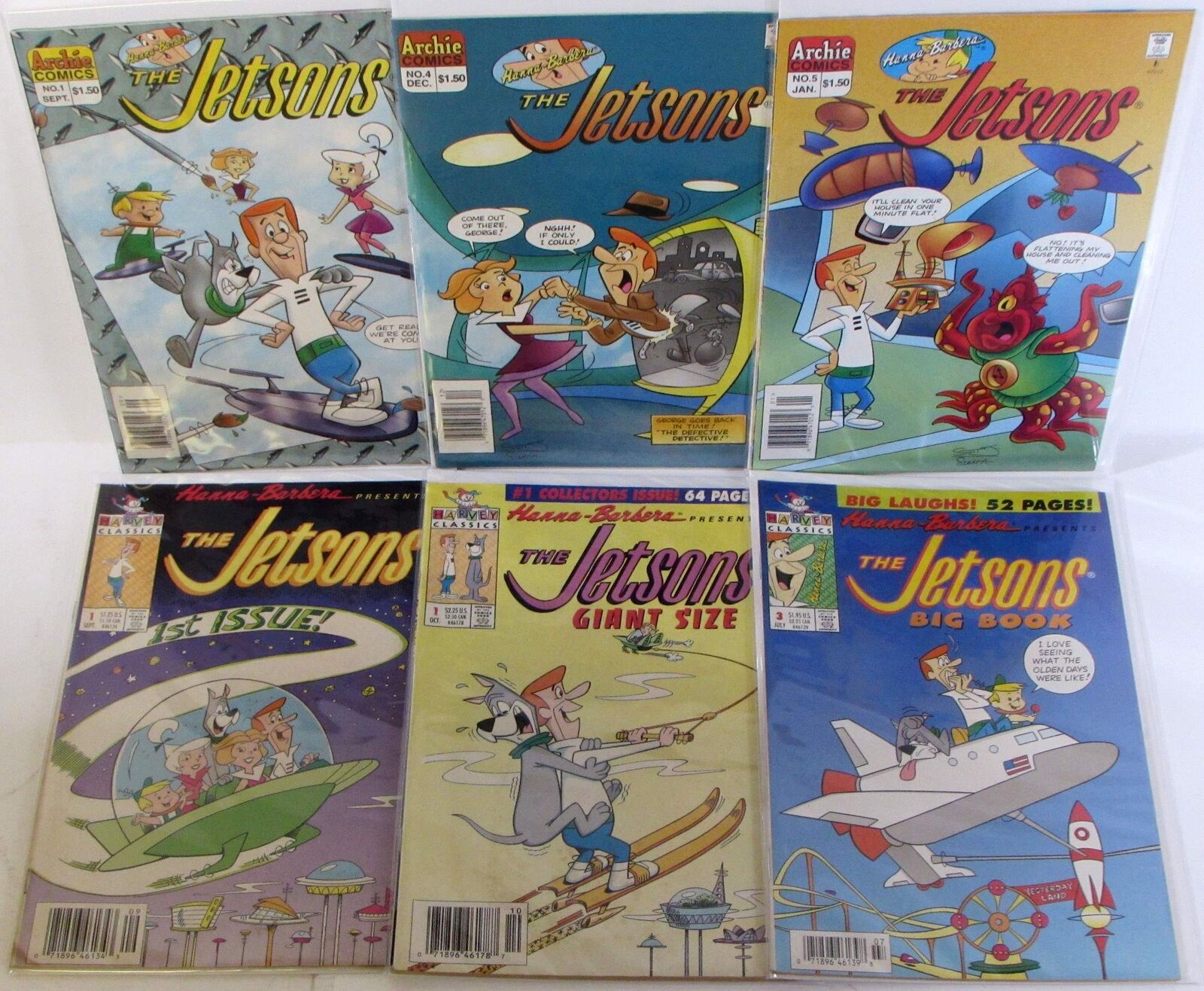 The Jetsons Lot of 6 #1,4,5,1,1,3 Archie Comics (1995) 1st Print Comic Books