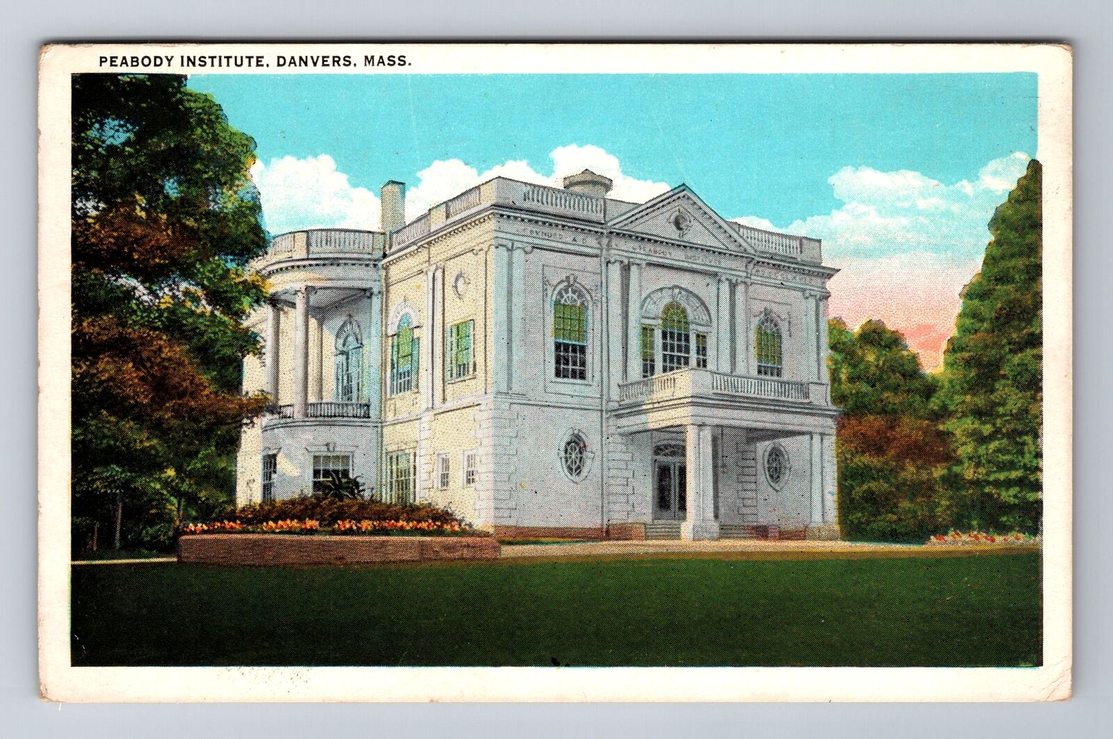 Danvers MA-Massachusetts, Peabody Institute, Antique, Vintage c1934 Postcard