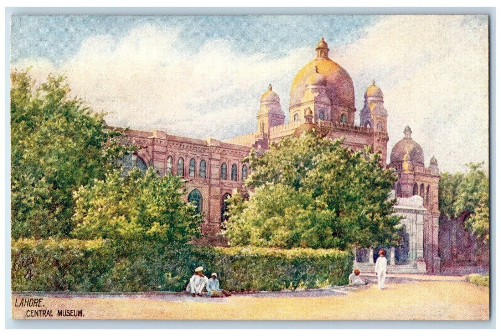 c1910's Lahore Central Museum Building Punjab India Oilette Tuck's Postcard
