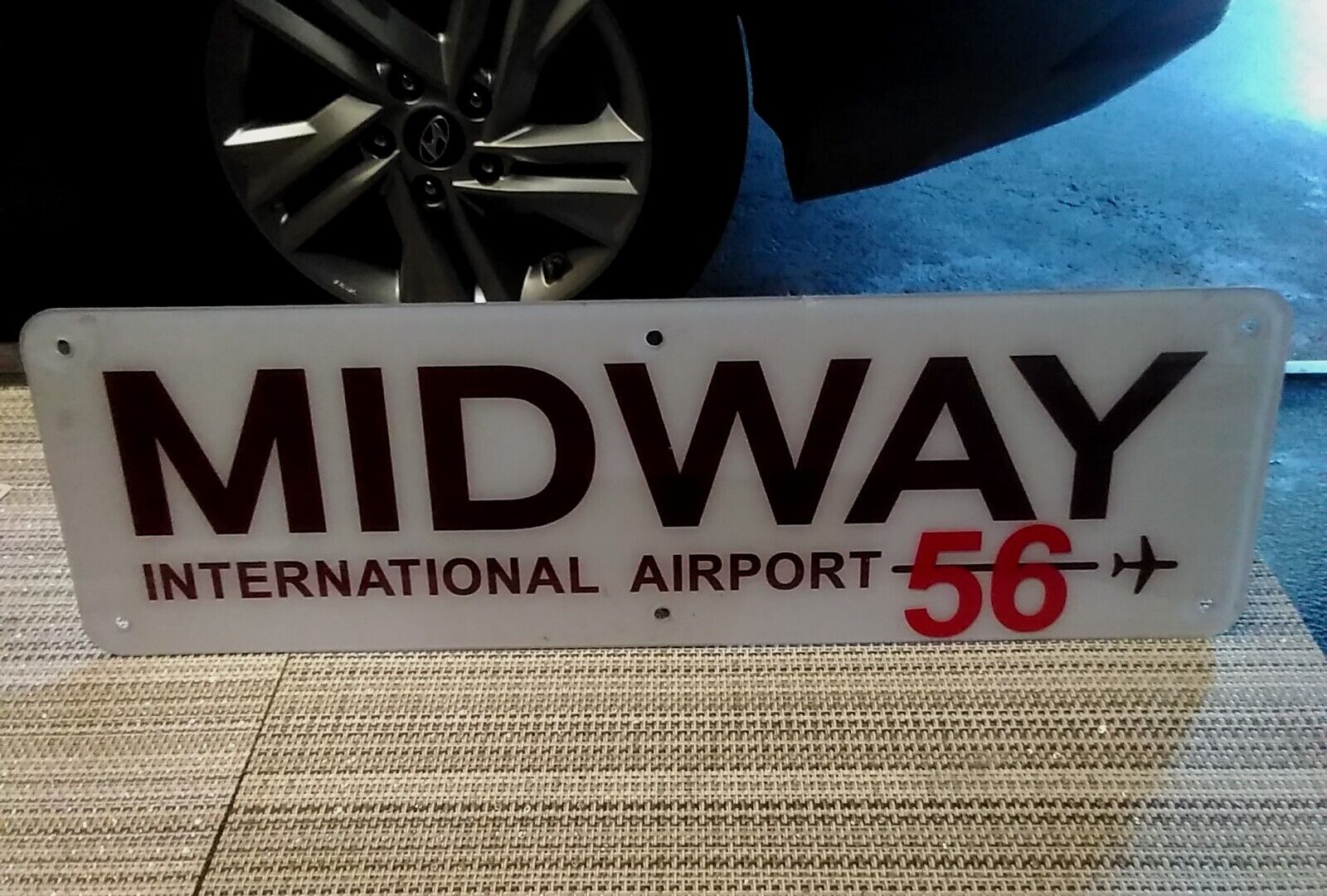 Chicago Midway Airport Hard Plastic Sign Very Rare Hard To Find