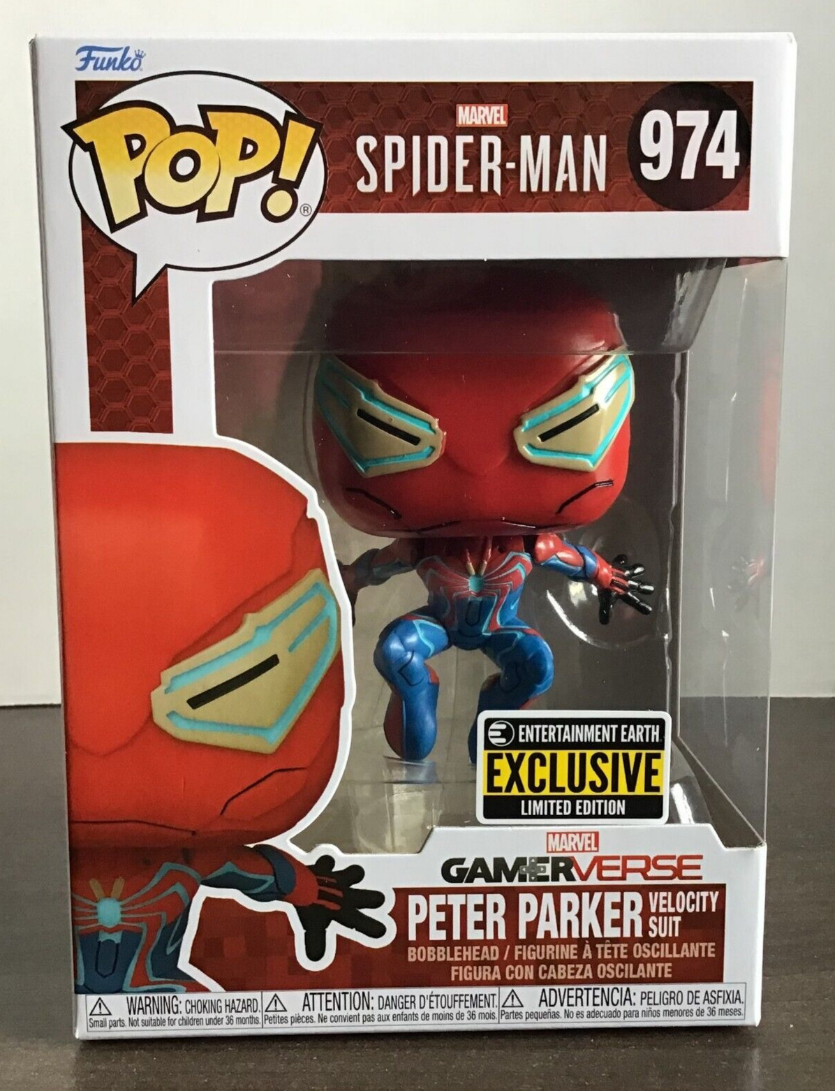 Funko Pop Spider-Man 2 Peter Parker Velocity Suit Funko Pop #974 EE Exclusive