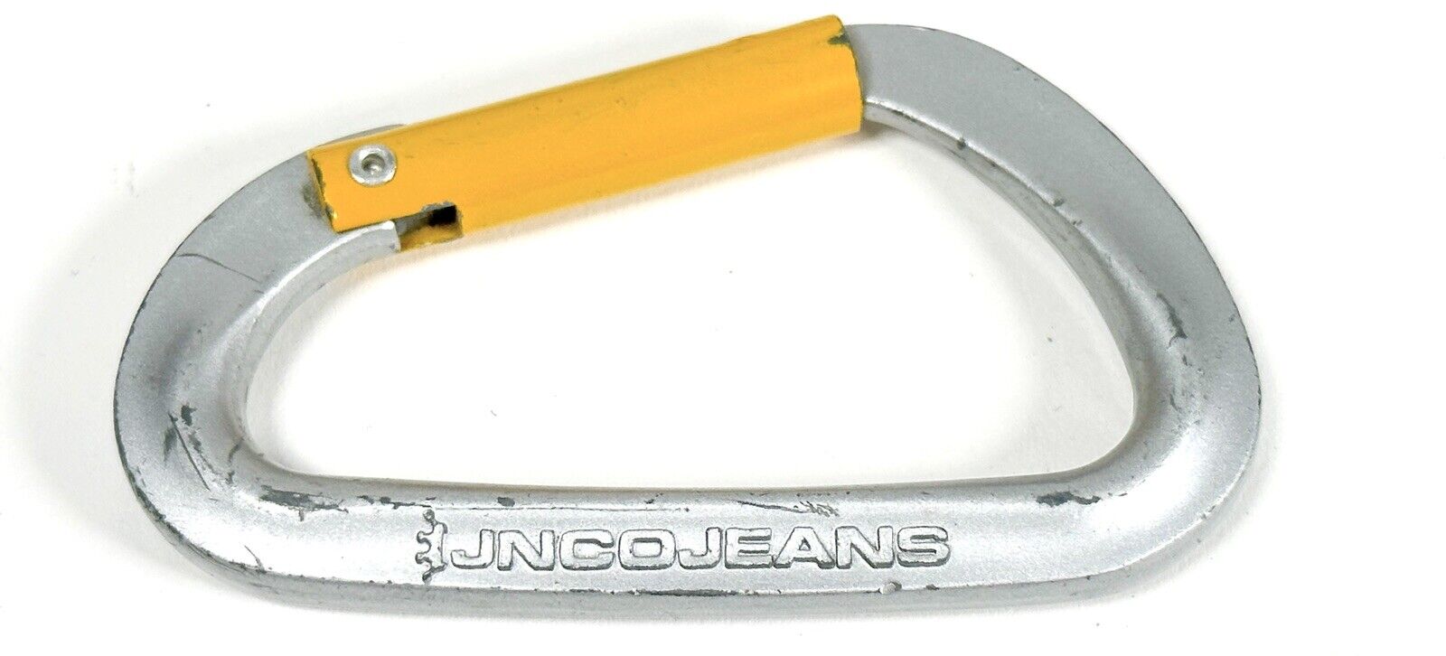 Vintage JNCO JEANS Carabiner Collectible Keychain Silver And Yellow 90’s Trendy