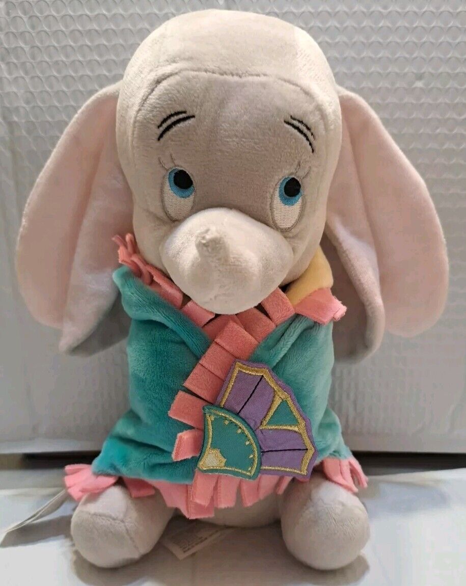 Disney Parks Babies Dumbo Baby Elephant Plush w/ Blanket Stuffed Animal 10\