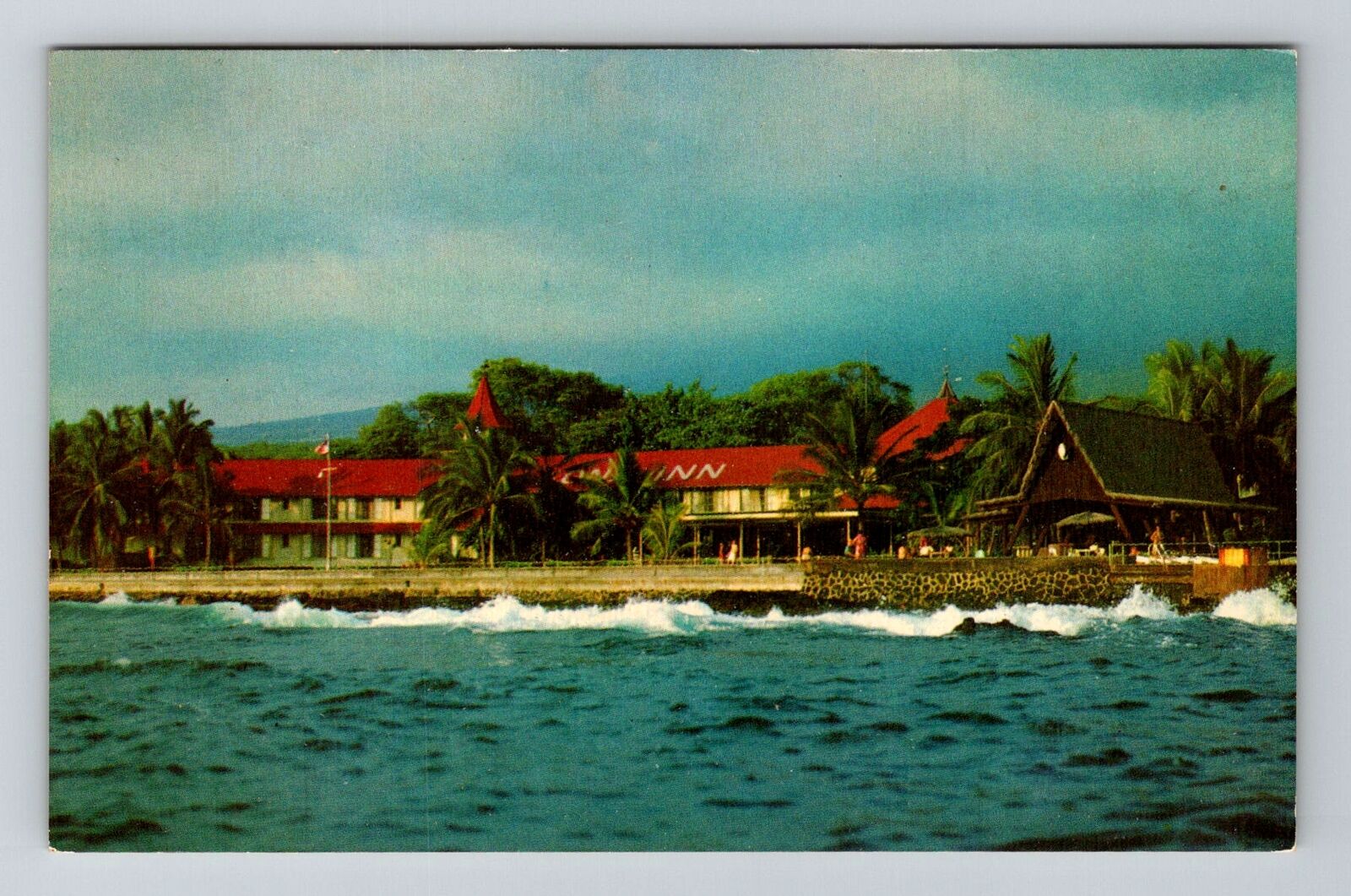 Hawaii HI-Hawaii, Kona Inn, Kailua Kona, Advertising, Vintage Postcard