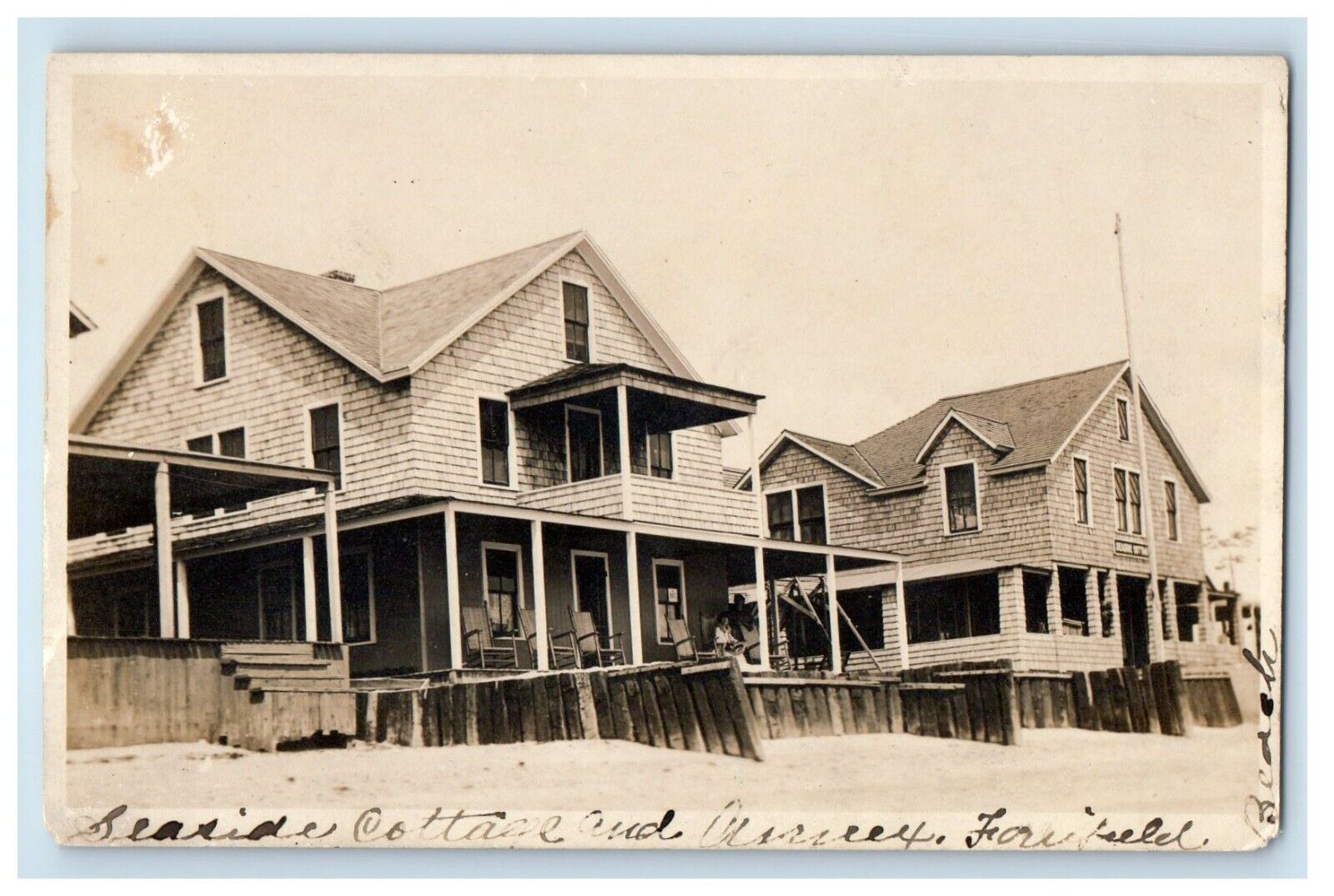 c1910's Seaside Cottage Fairfield Beach Connecticut CT RPPC Photo Postcard