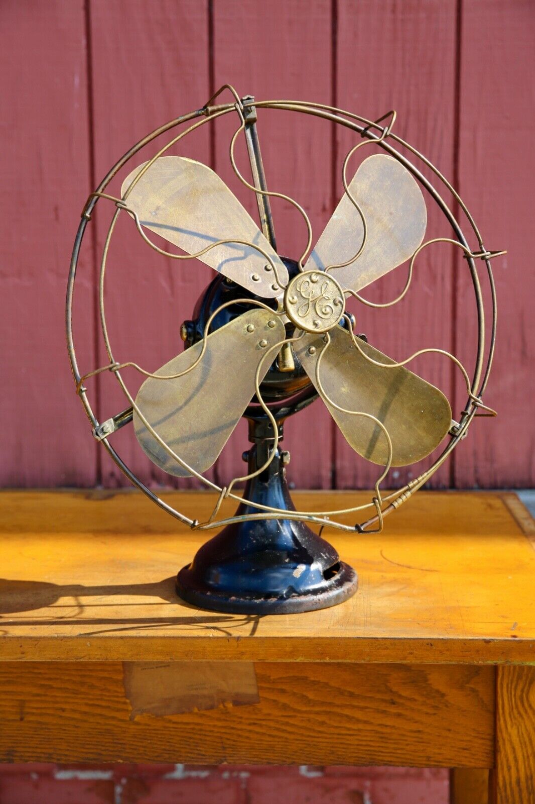 Antique General Electric Brass Blade Fan 16