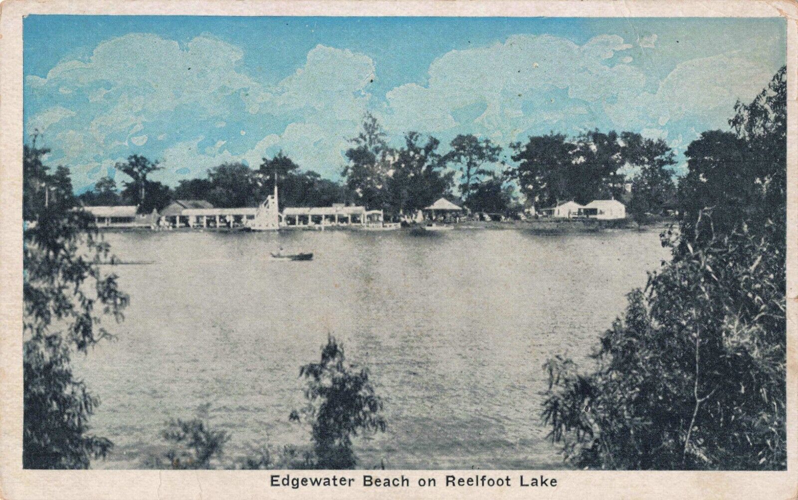 Edgewater Beach on Reelfoot Lake Tiptonville Tennessee TN Moore Drug Store c1920