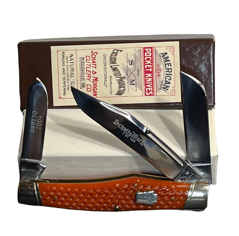 Pocketknife Schatt & Morgan 043150 2004 Rev Gunstock *Autumn* CC Bone KP-1281