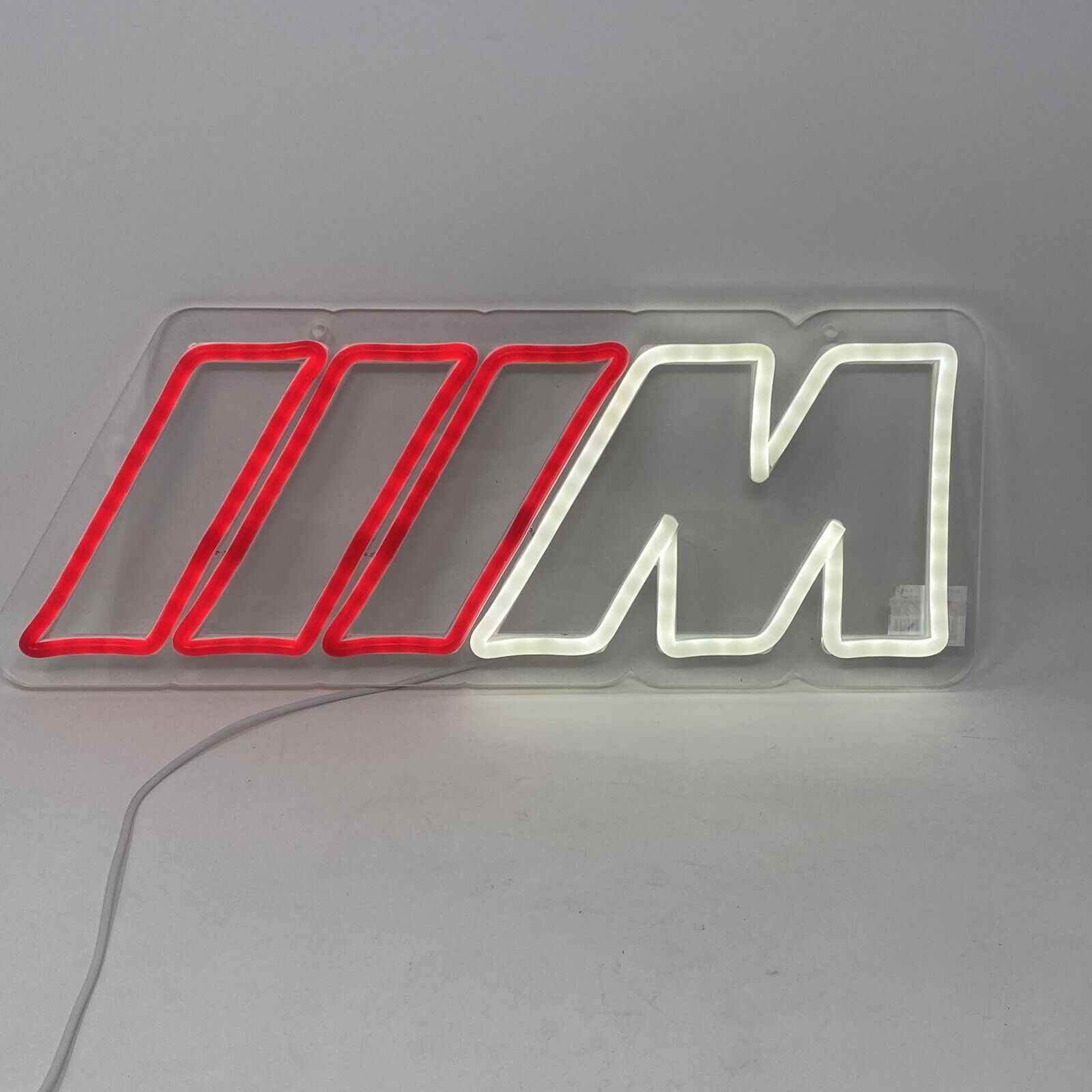 IIIM Neon Car Sign Wall Decor LED 16x6.5” BMW M Light Man Cave Garage Shop M3 M5