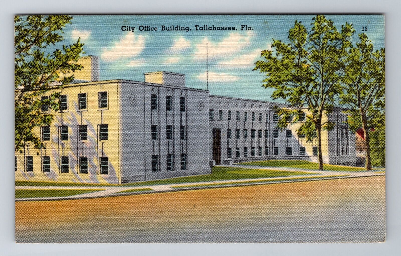 Tallahassee FL-Florida, City Office Building, Antique, Vintage Souvenir Postcard