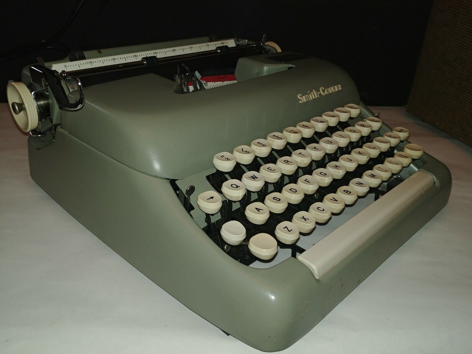Retro Smith Corona Premiere Portable Typewriter Green Teal W/ Case