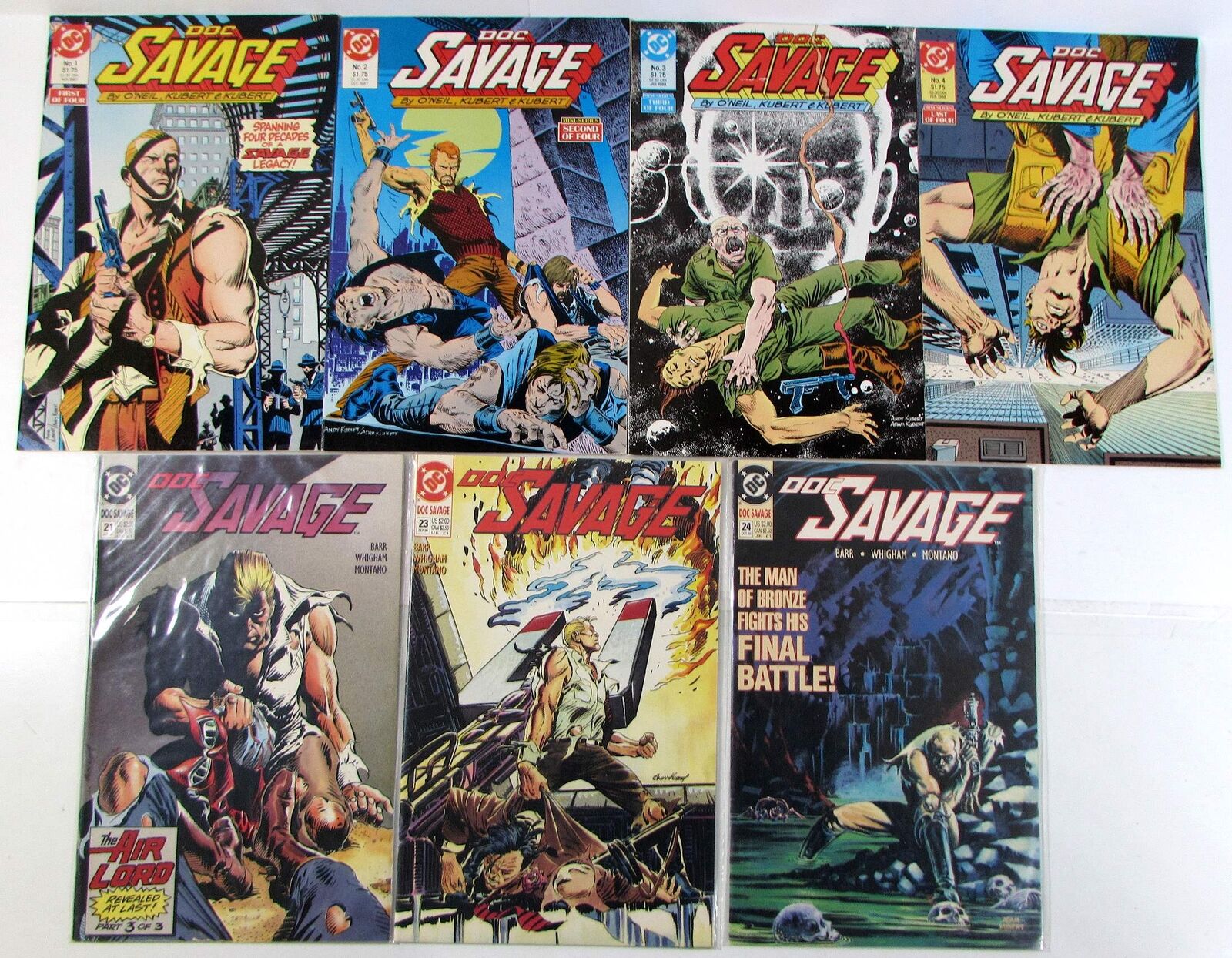 Doc Savage Lot of 7 #1,2,3,4,21,23,24 DC Comics (1990) NM- 1st Print Comic Books