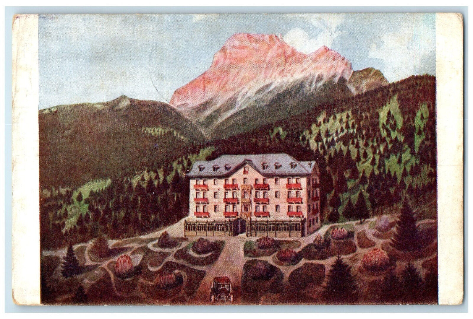 1913 Hotel Marcora S. Vito Del Cadore BL Italy Antique Posted Postcard