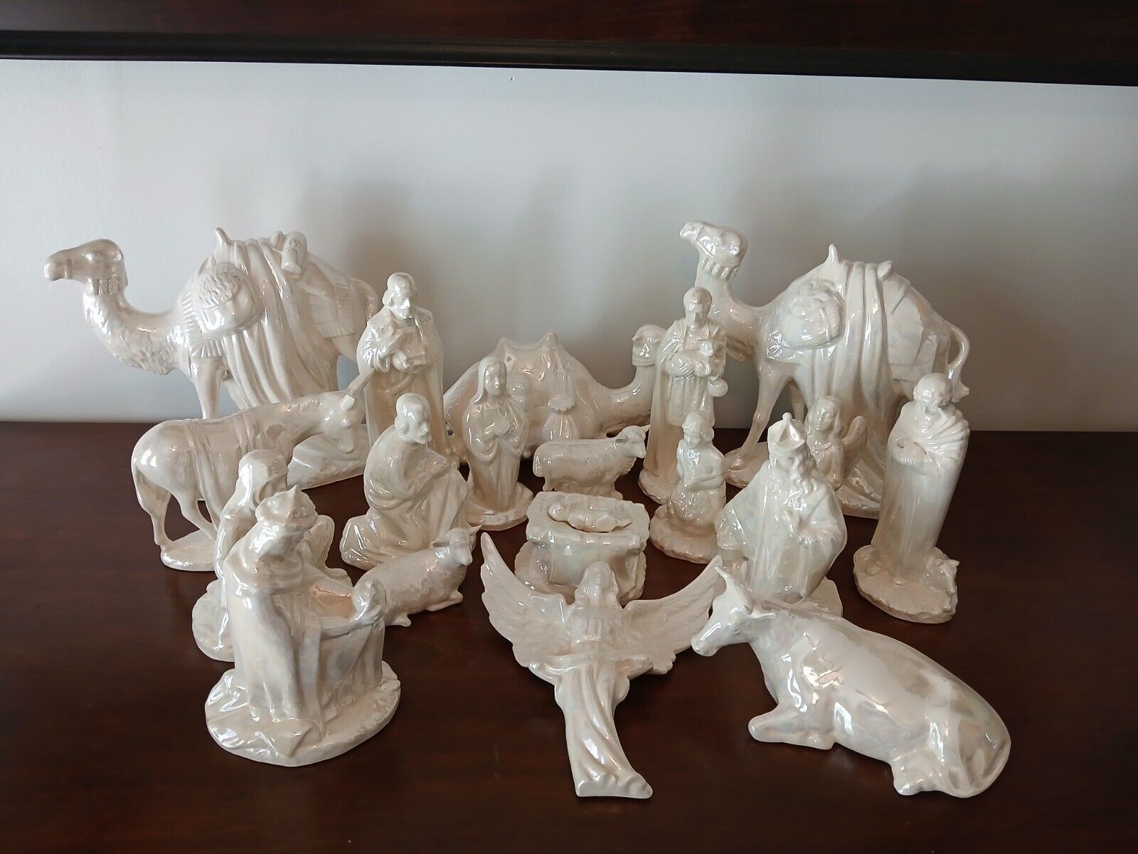 Vintage Holland Molded Nativity Set Of 19 Pieces