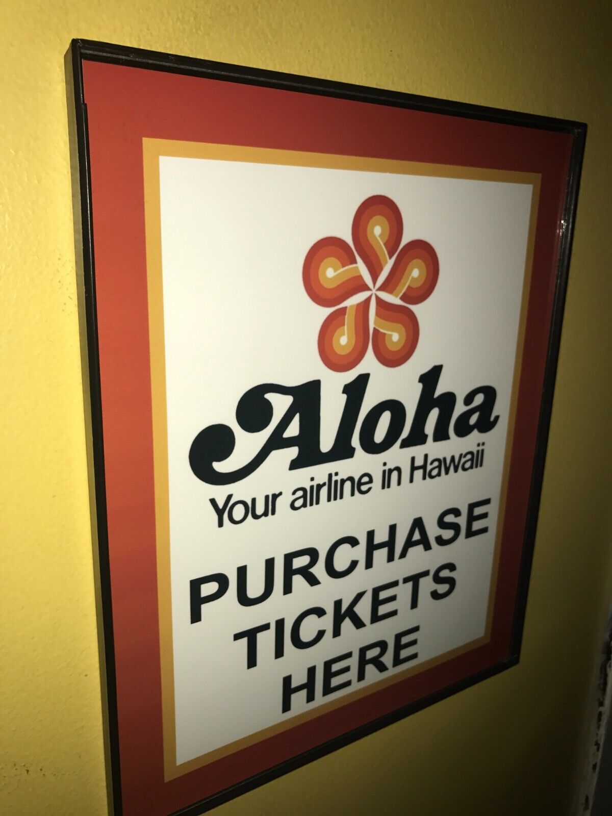 Aloha Hawaii Airlines Throwback Stewardess Pilot Bar Man Cave Advertising Sign