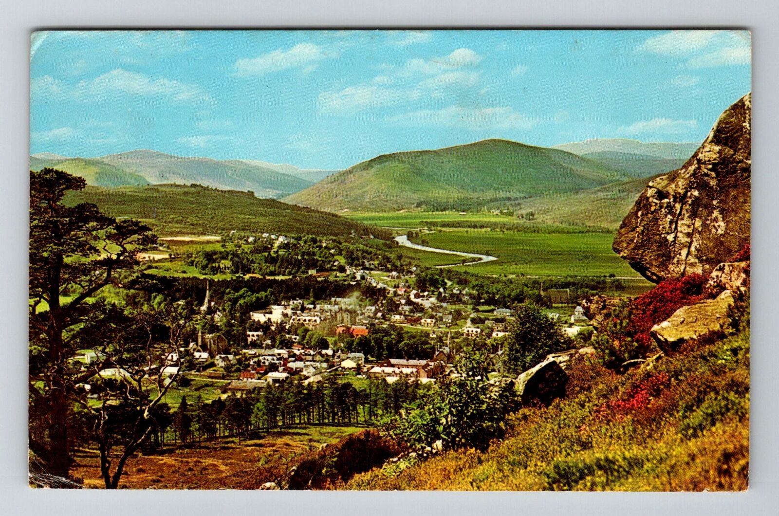 Braemar-Aberdeenshire, Panoramic View of Braemar, Vintage Postcard