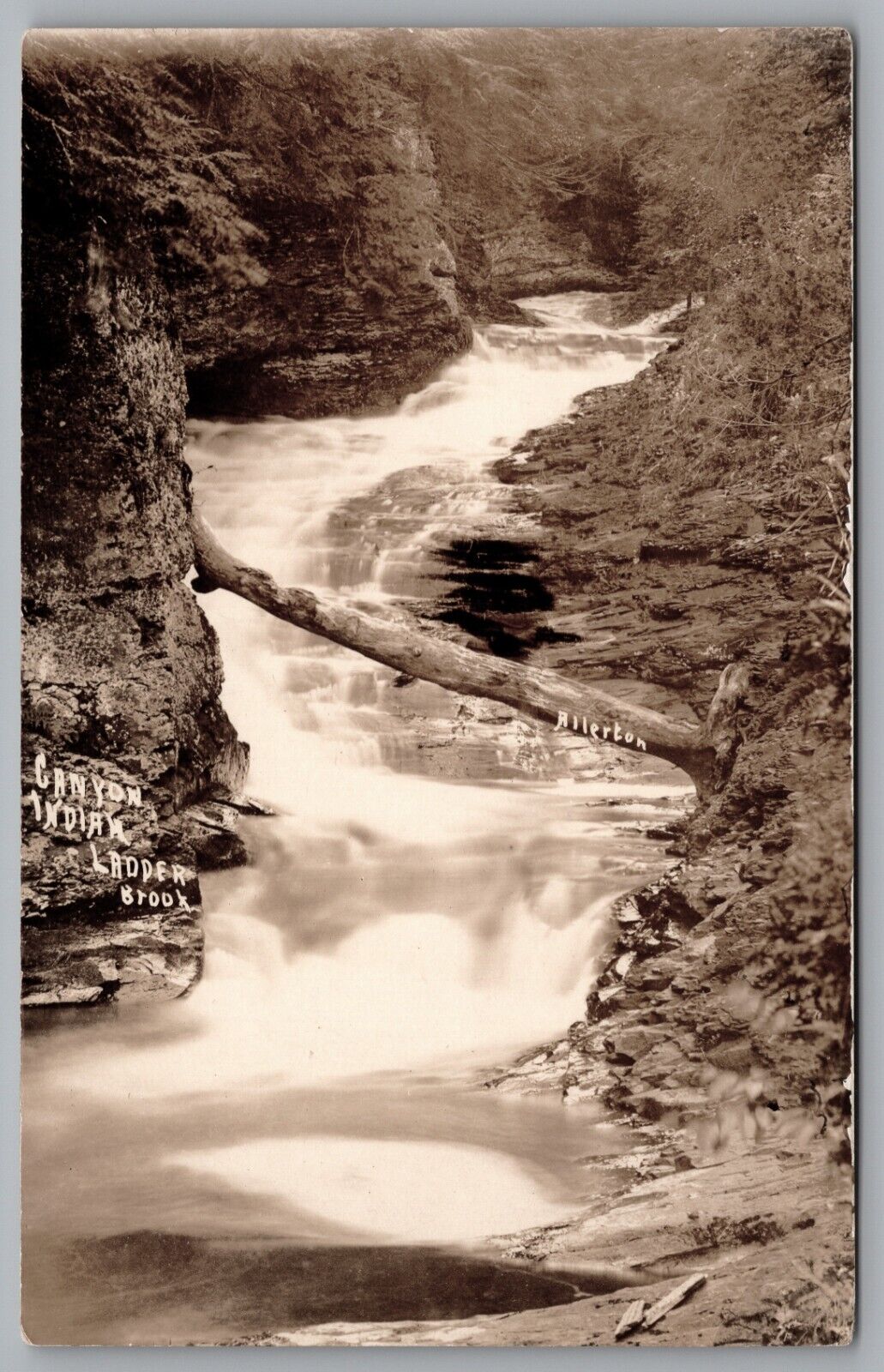 Postcard RPPC, Canyon Indian Ladder Unposted
