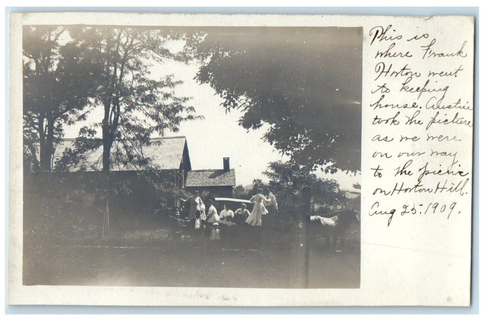 1909 Horton Family Reunion Wyomanock New York NY RPPC Photo Antique Postcard