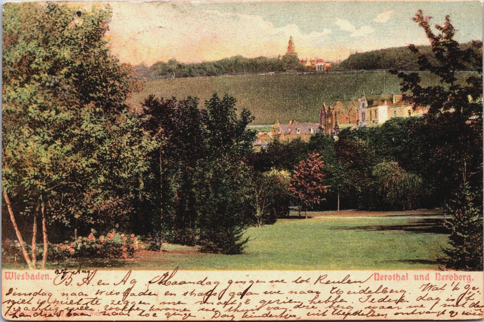 Germany Wiesbaden Nerotal und Neroberg Vintage Postcard C119