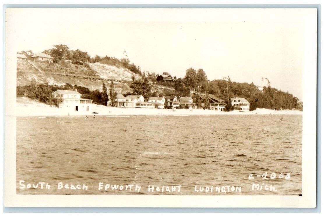 c1920's South Beach Epworth Heights Residence Ludington MI RPPC Photo Postcard