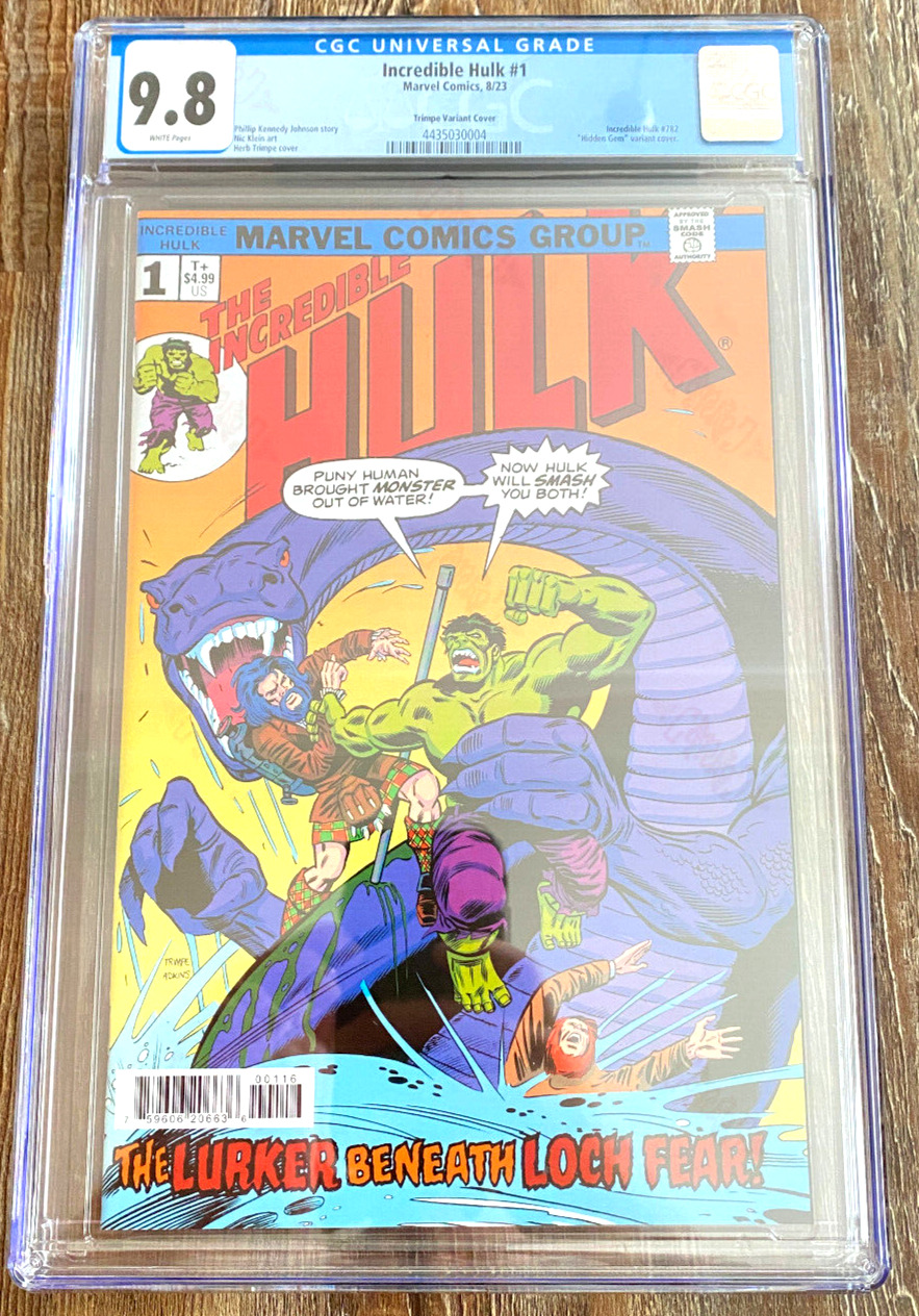 Incredible Hulk #1 CGC 9.8 (08/2023) Marvel Comics Trimpe Hidden Gem Ratio 1:50