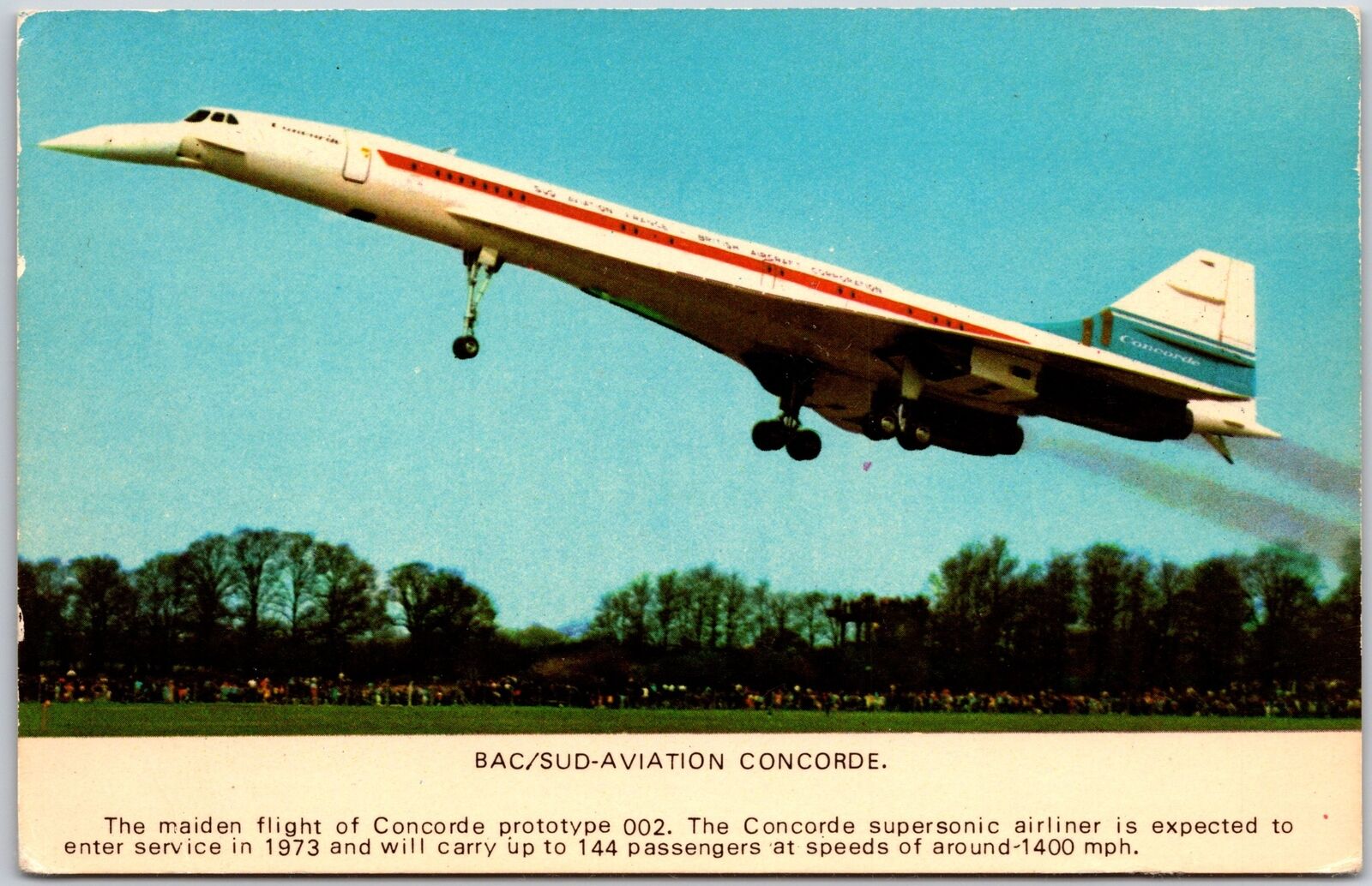 Airplane BAC/SUD-Aviation Concorde Maiden Flight Prototype Supersonic Postcard