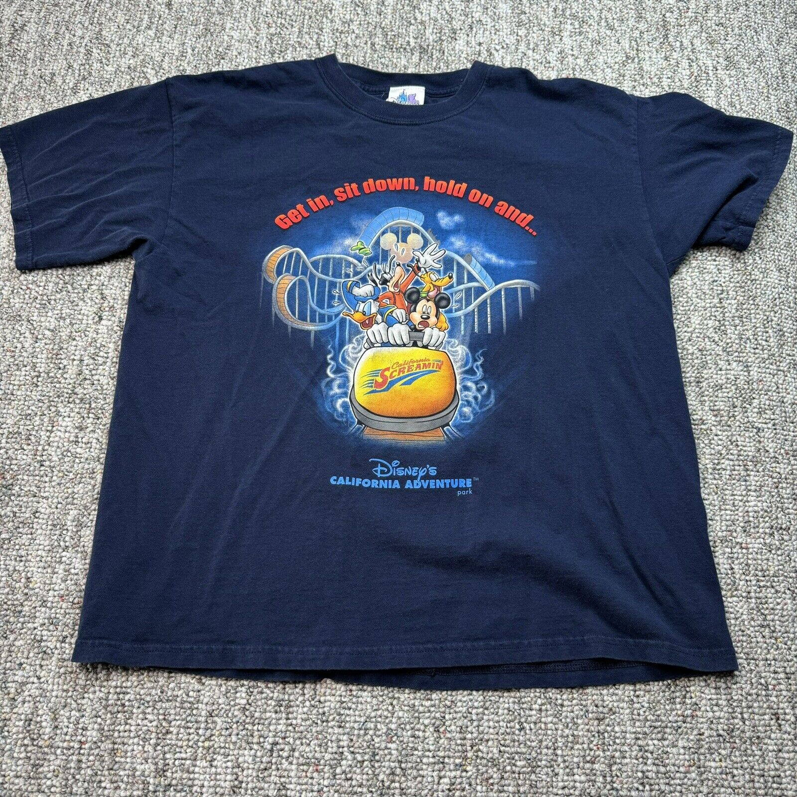 Vintage Disney California Adventure Screamin Rollercoaster T-Shirt Size XL