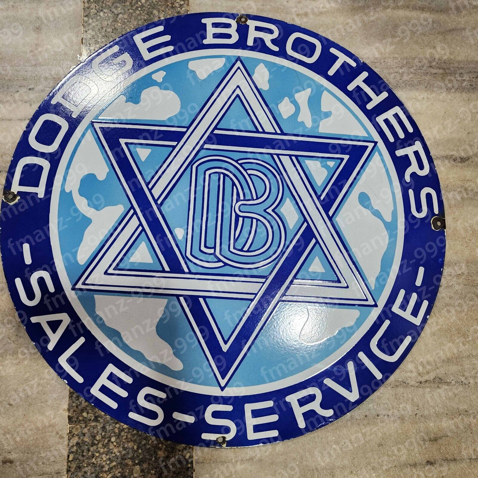 DODGE BROTHERS PORCELAIN ENAMEL SIGN 30 INCHES ROUND