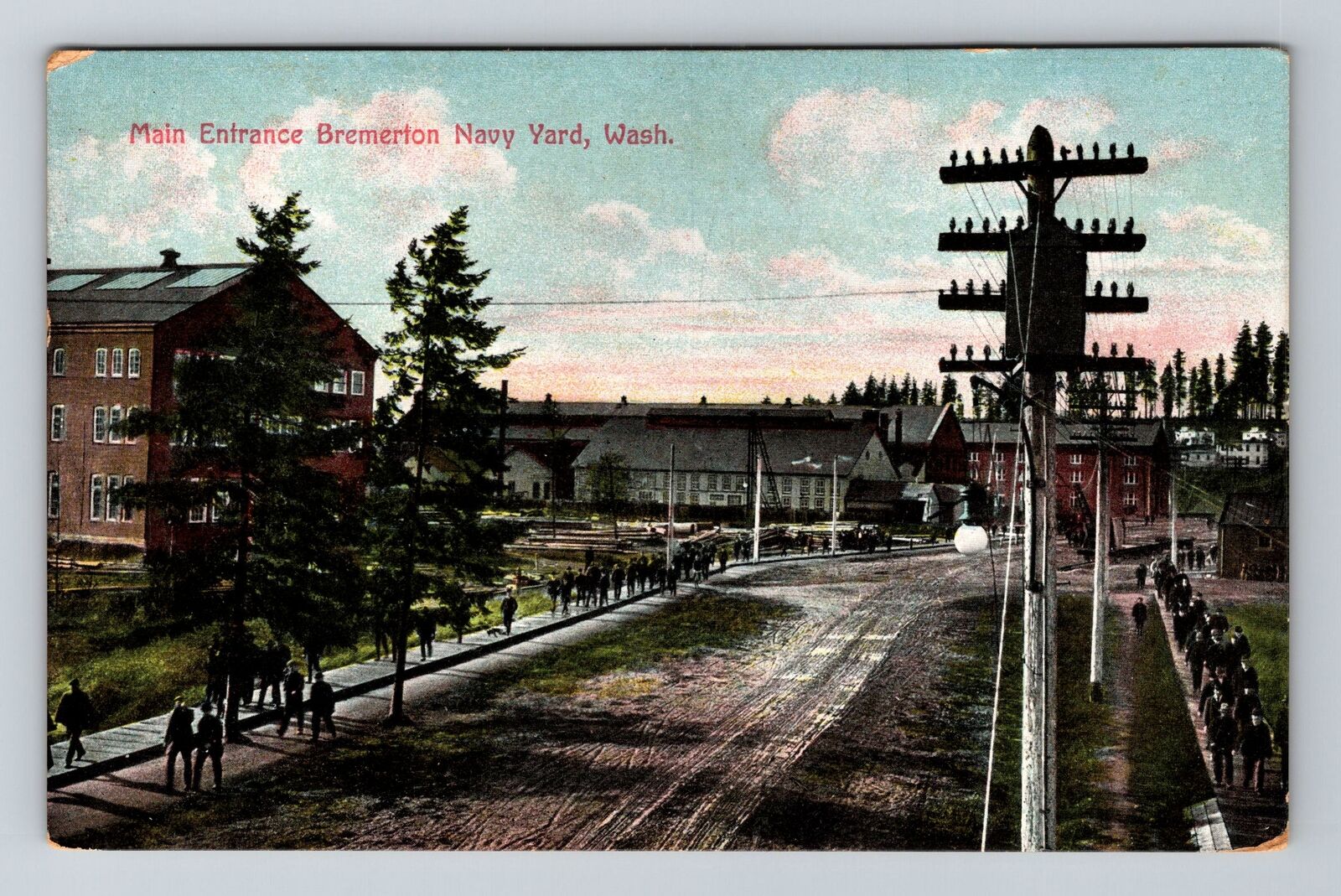 Bremerton WA-Washington, Bremerton Navy Yard, Vintage Postcard