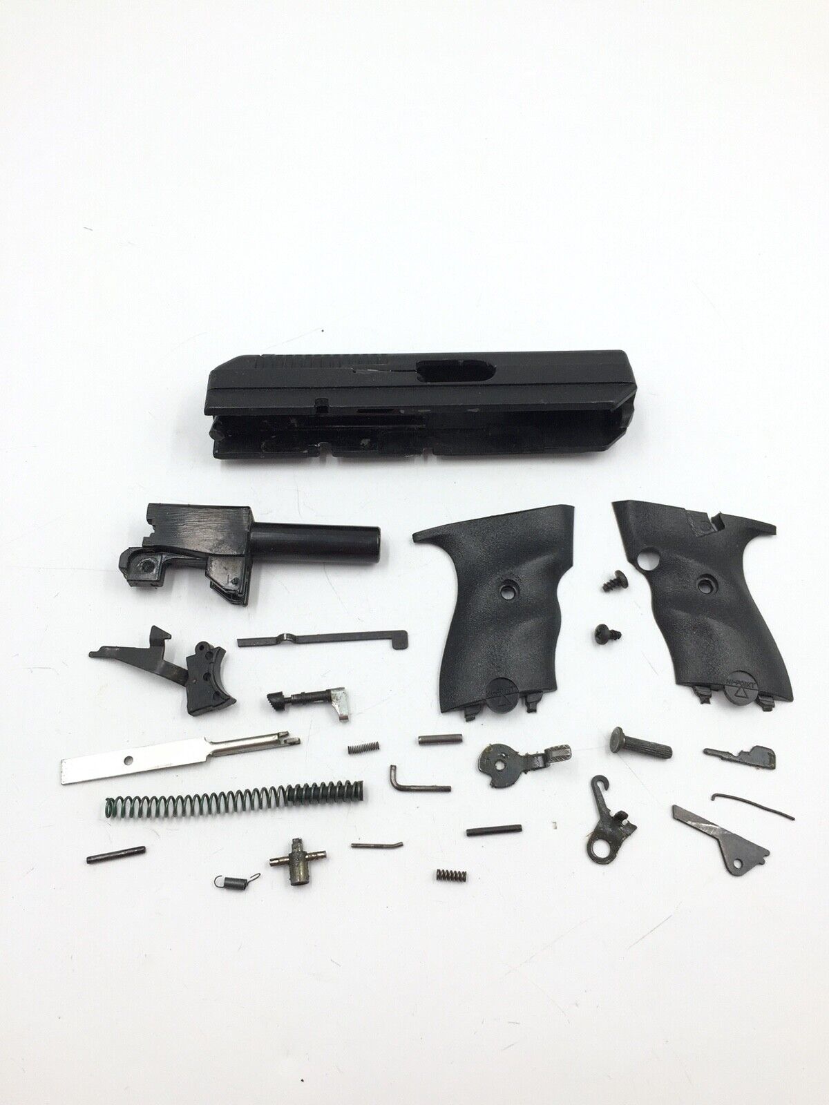 Hi-Point Model C9 9MM, pistol parts, slide, barrel, recoil spring, grips, 