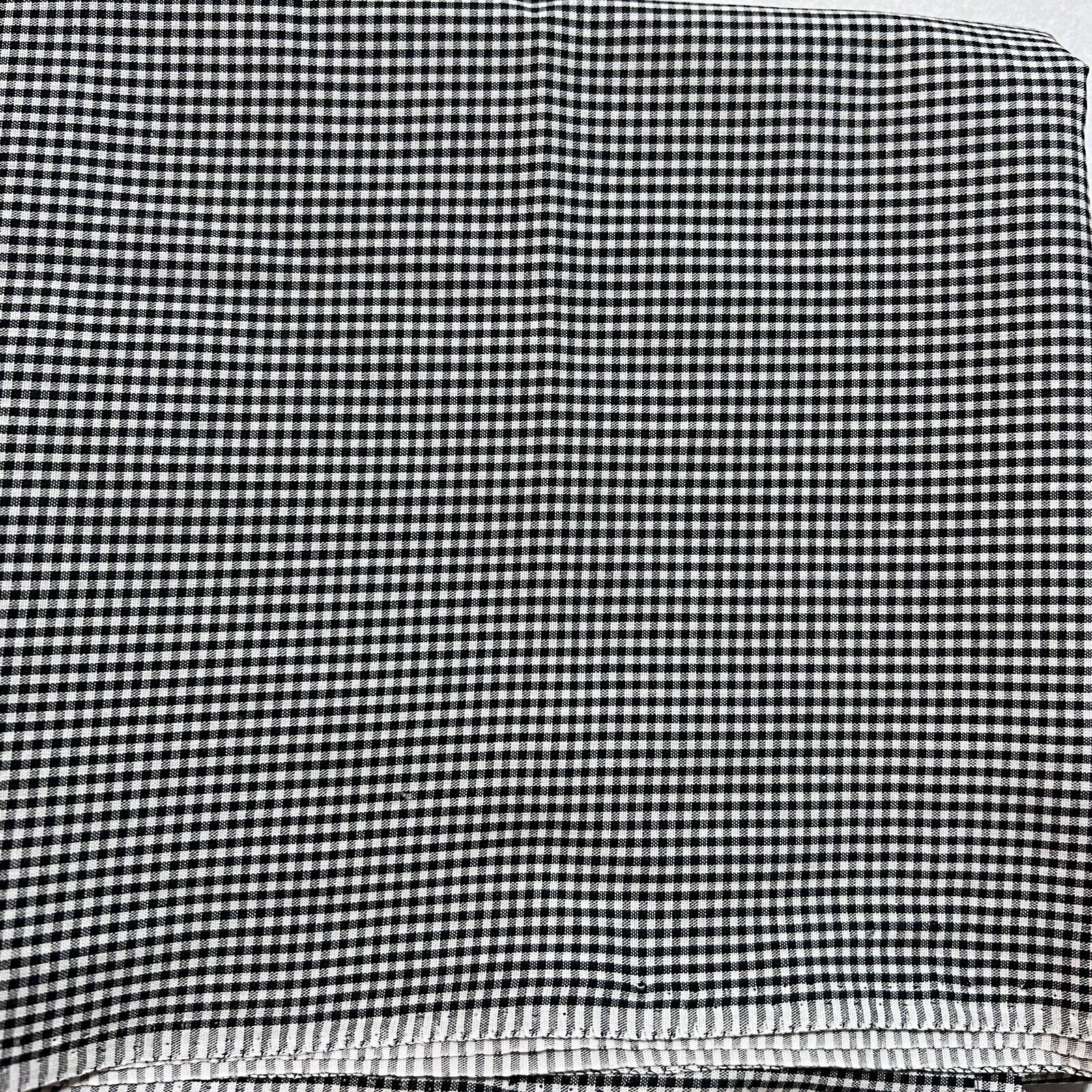 Vintage Cotton Fabric Black & Tan Gingham Check Tiny Block .75 yard X 44 Inches