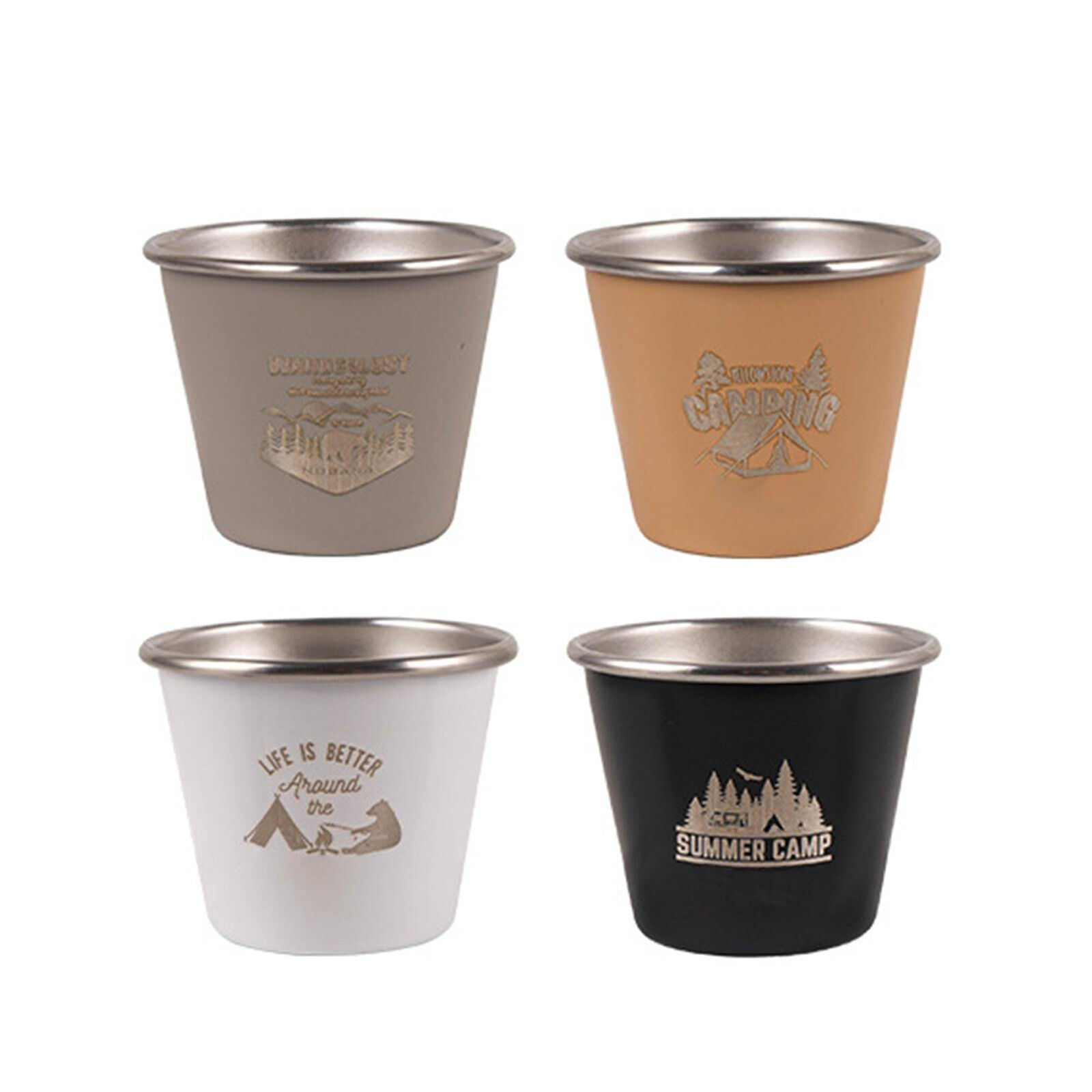 4pcs Stainless Steel Shot Glass 50ml Portable Outdoor Drinking Cups