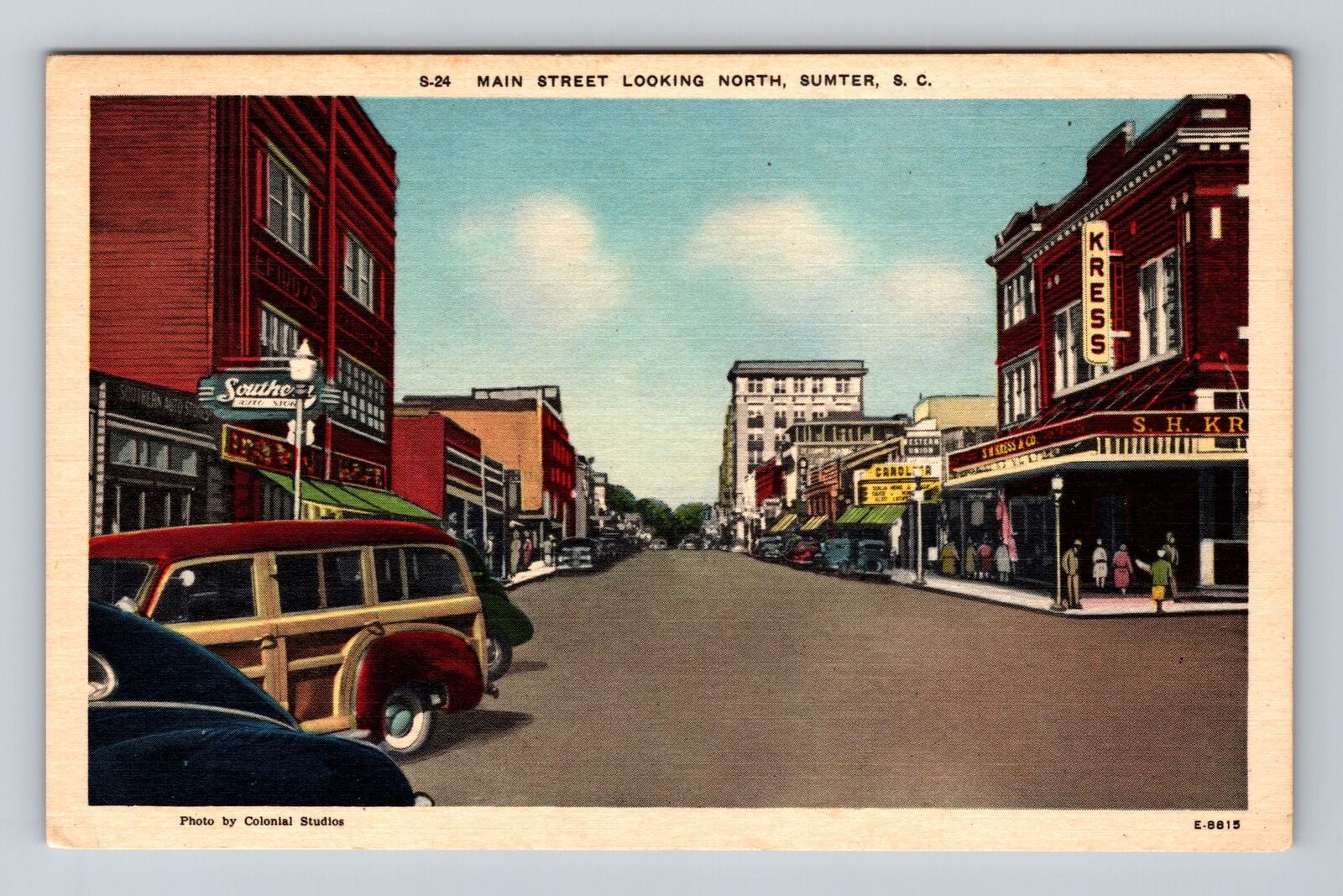 Sumter SC-South Carolina, Main Street, Advertising, Vintage Postcard