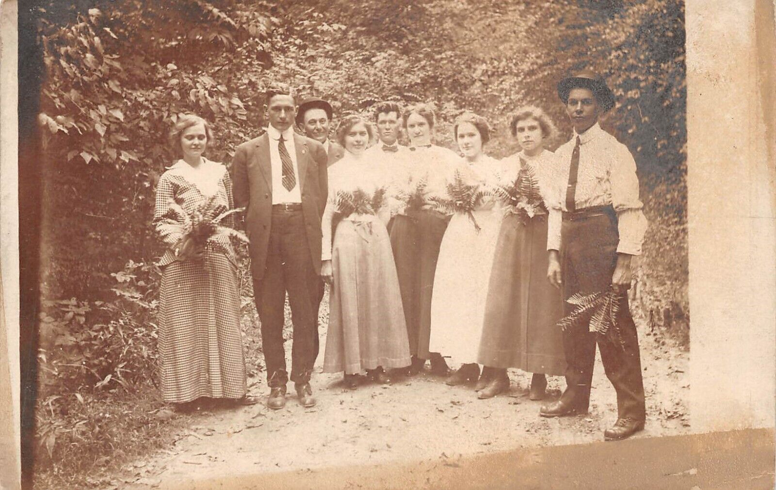 RPPC Fern People Wedding Photo c1910 Postcard